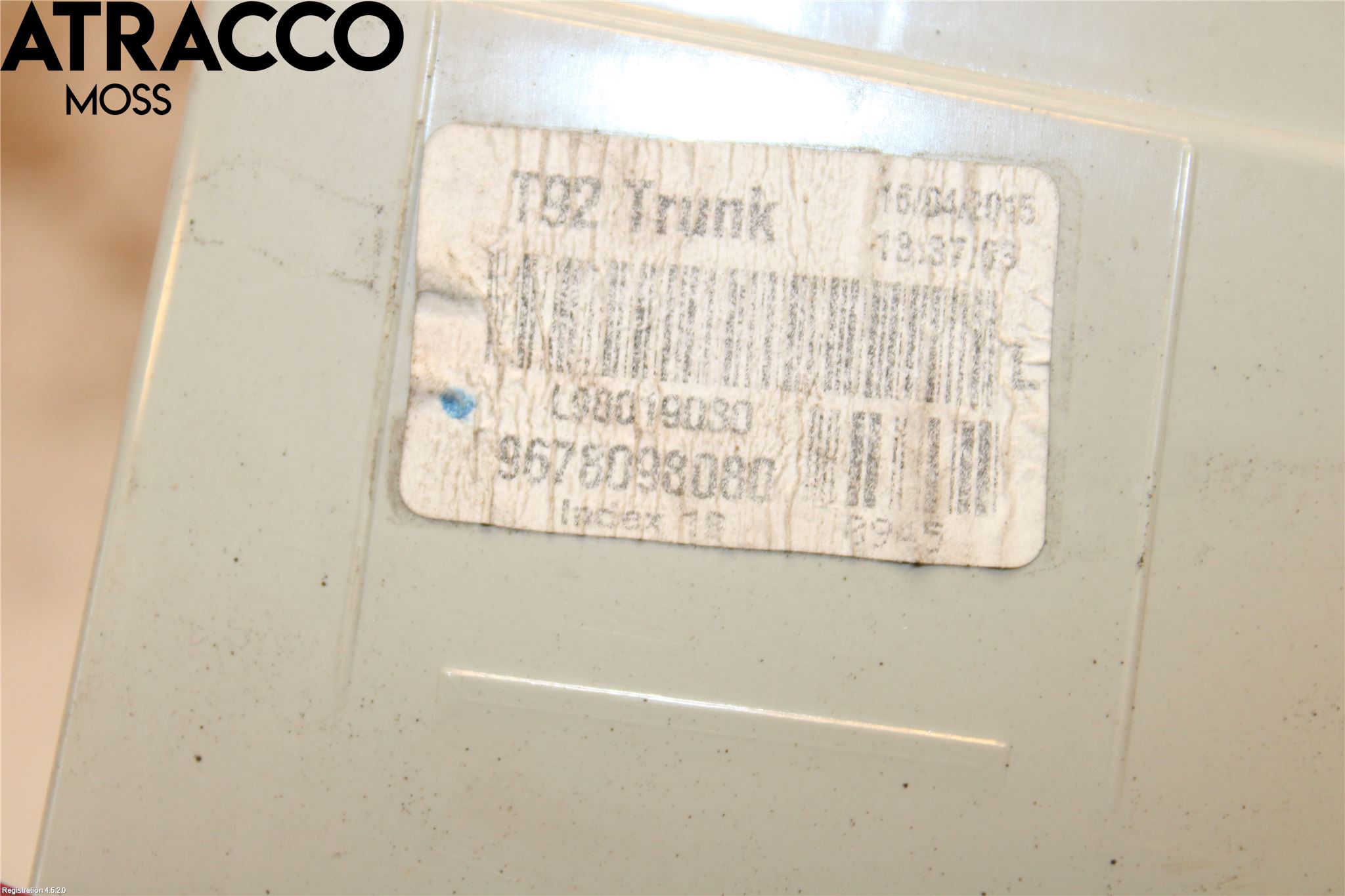 Peugeot 308 14-21 Baklykt Venstre  På Luke(Indre