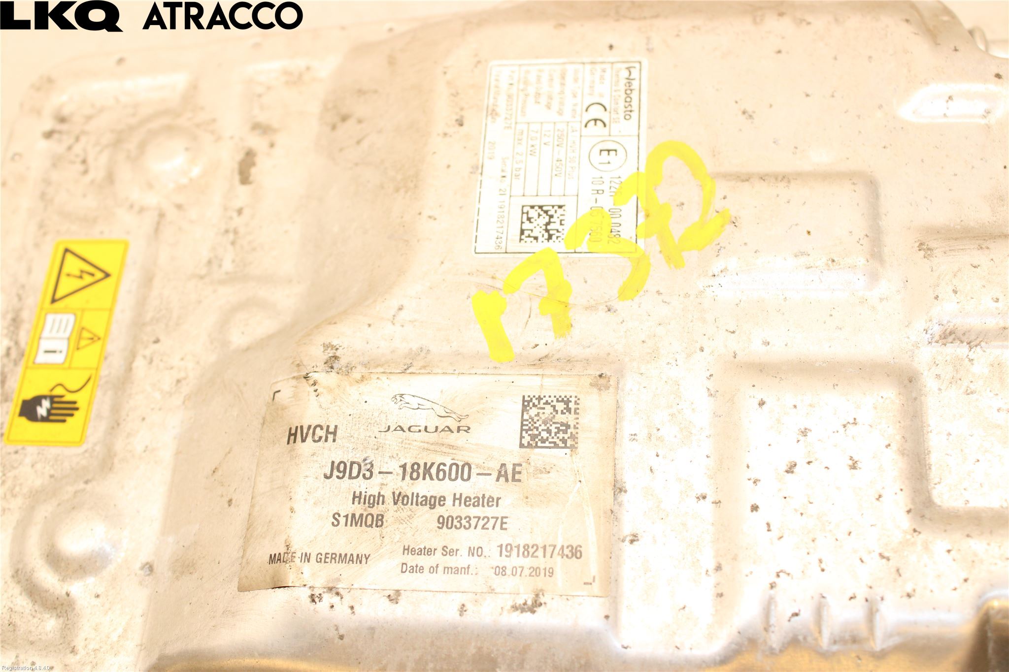 Jaguar I-PACE 18- Varmeapparat Panel(Regulering)