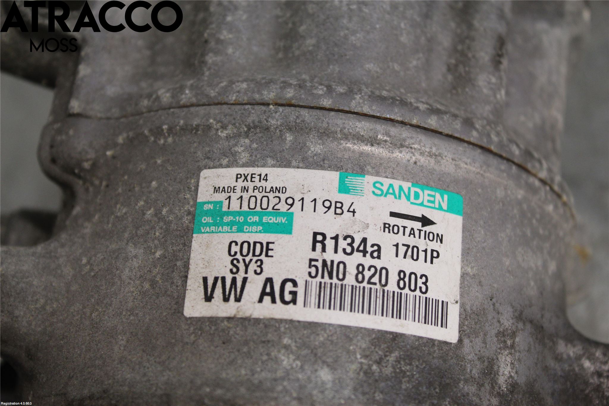 Volkswagen VW GOLF VI 09-13 Varme Ac Kompressor