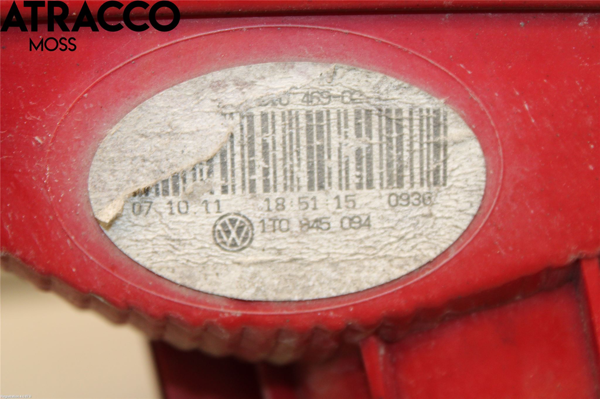 Volkswagen VW TOURAN 10-15 Baklykt Høyre  På Luke(Indre)