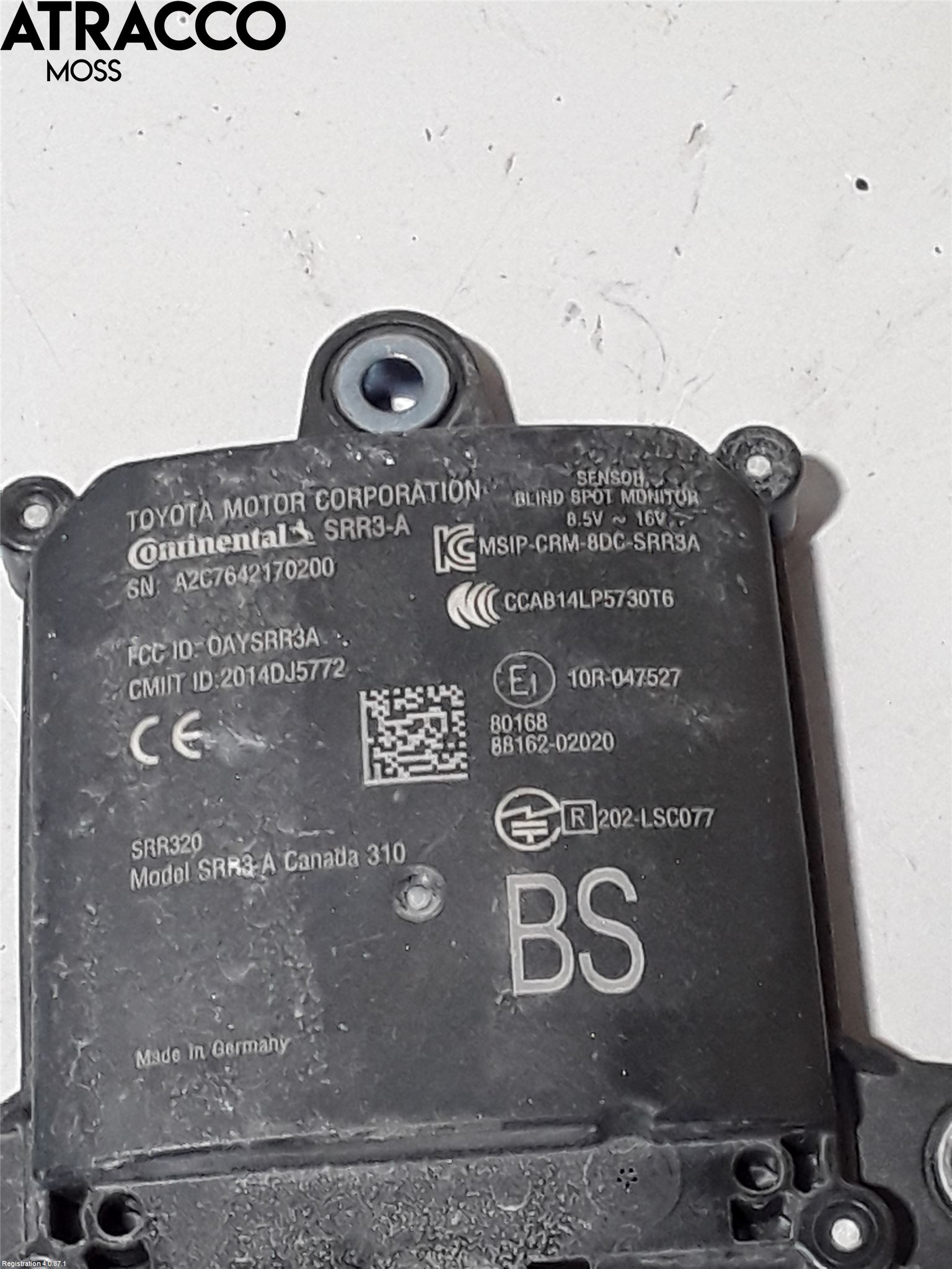 Toyota COROLLA 19- Sensor Kollisjonsbeskyttelse