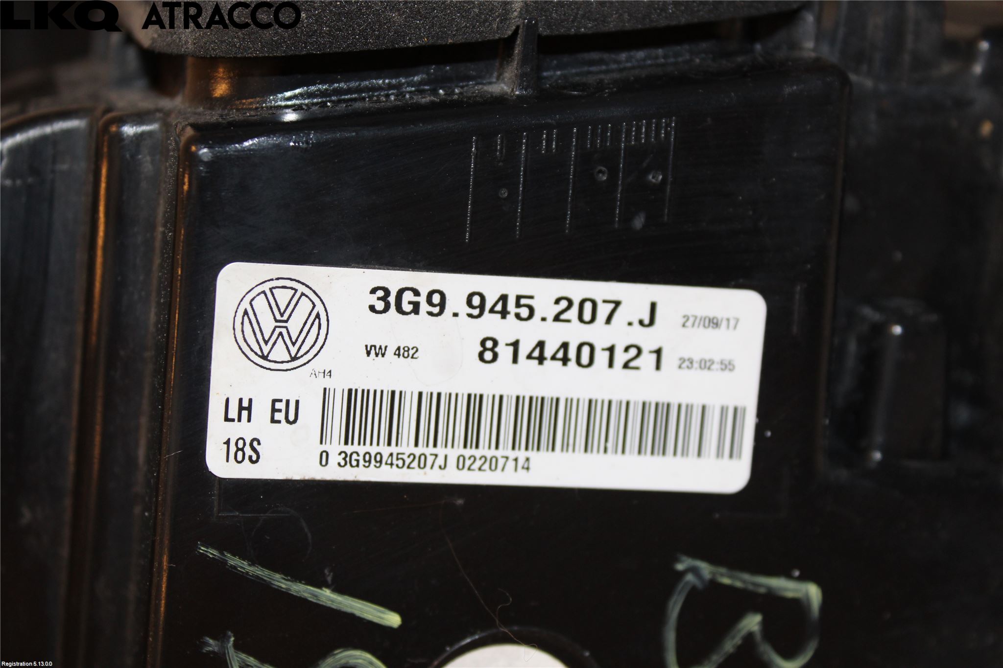 Volkswagen VW PASSAT 15-19 Baklykt Venstre