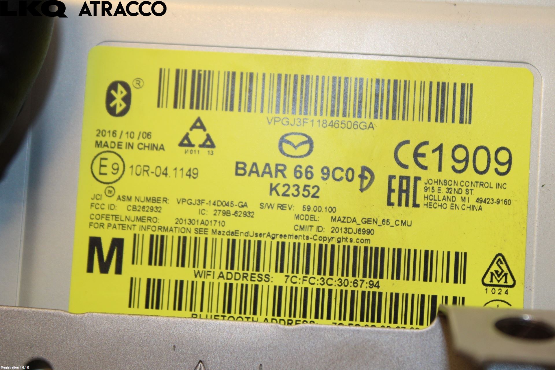 Mazda 3 III 14-19 Multifunktionsdisplay