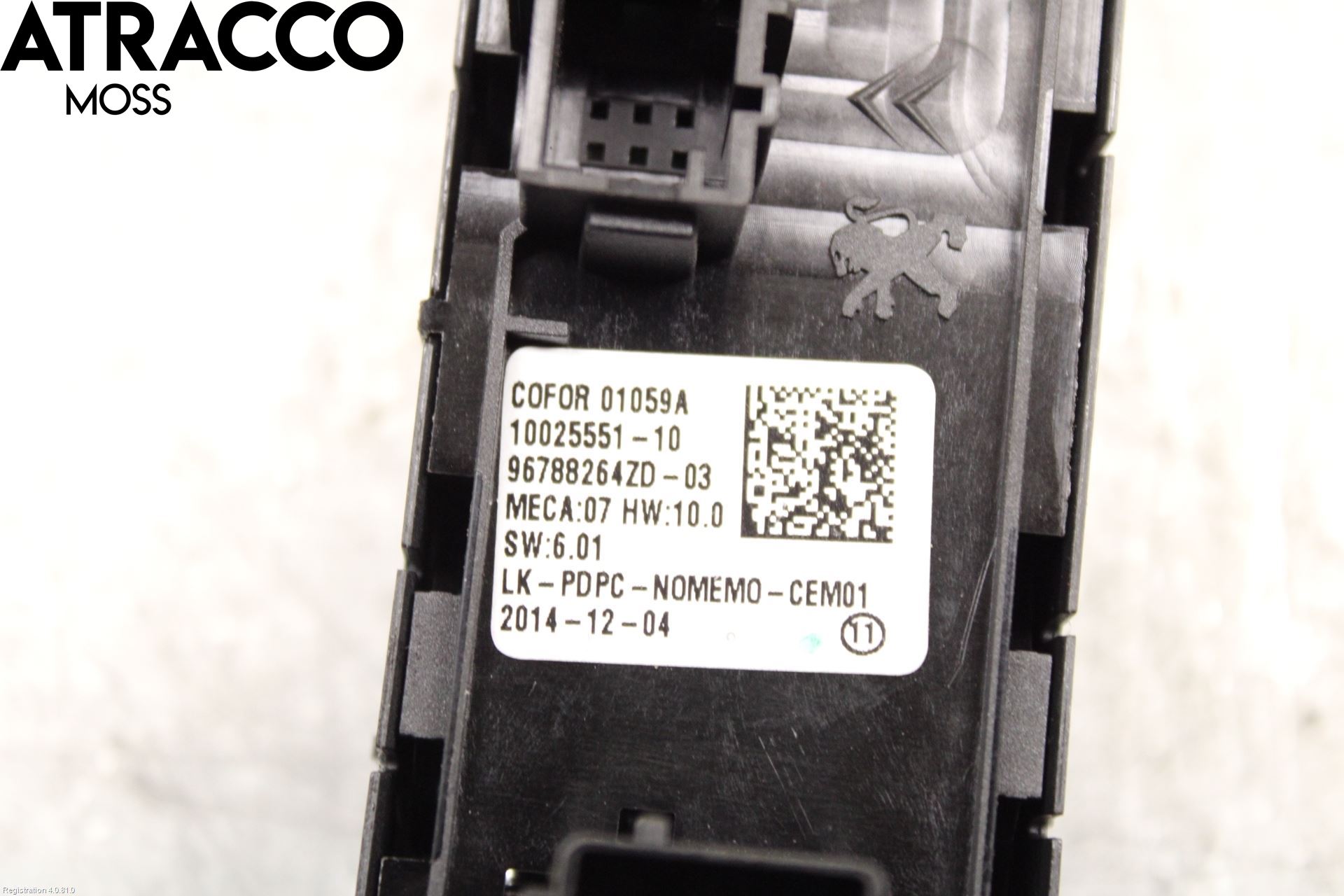 Peugeot 308 14-21 Bryter Vindusheis