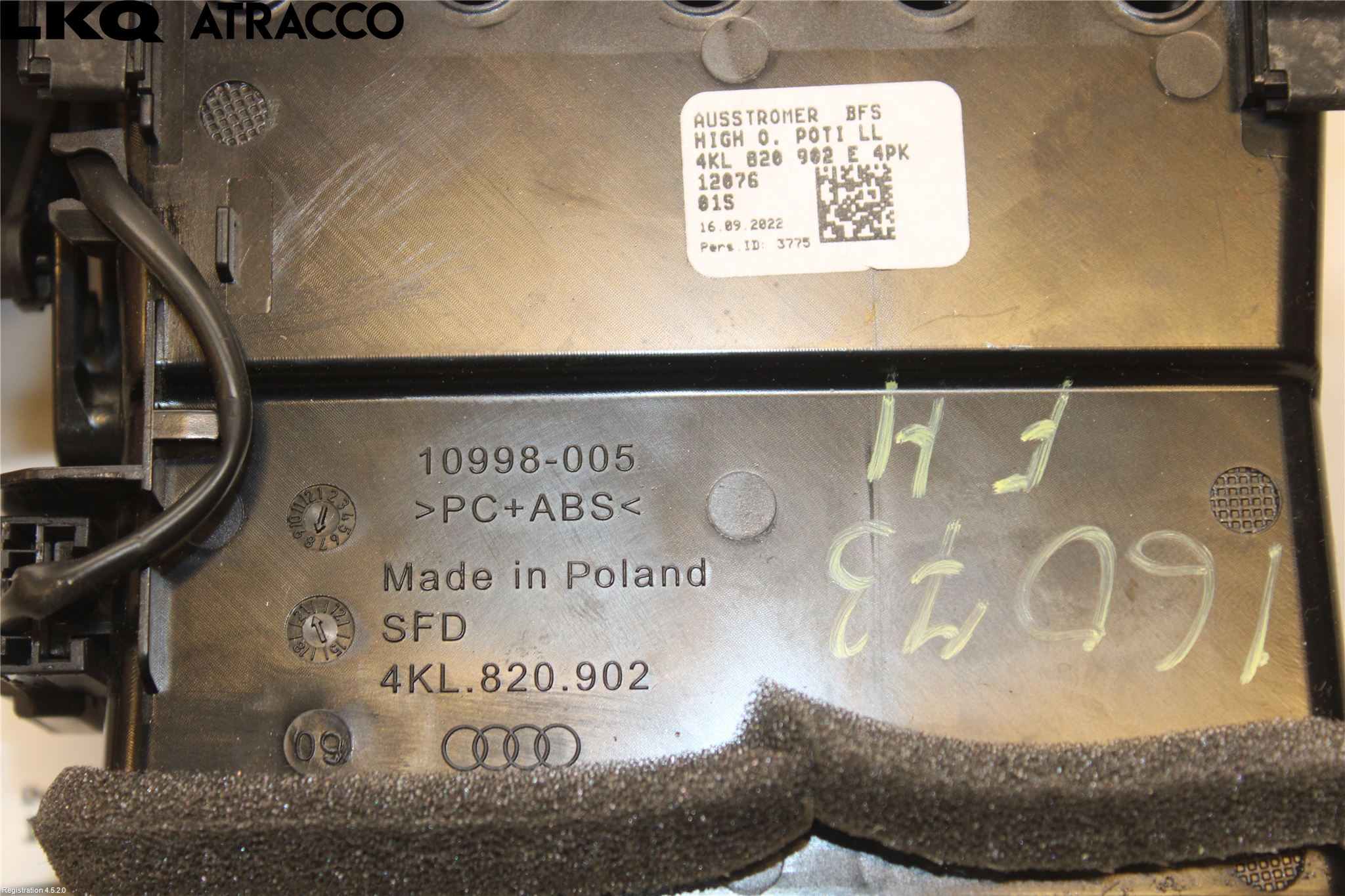 Audi E-TRON, S GE 19- Dashbord Kanal - Dyse