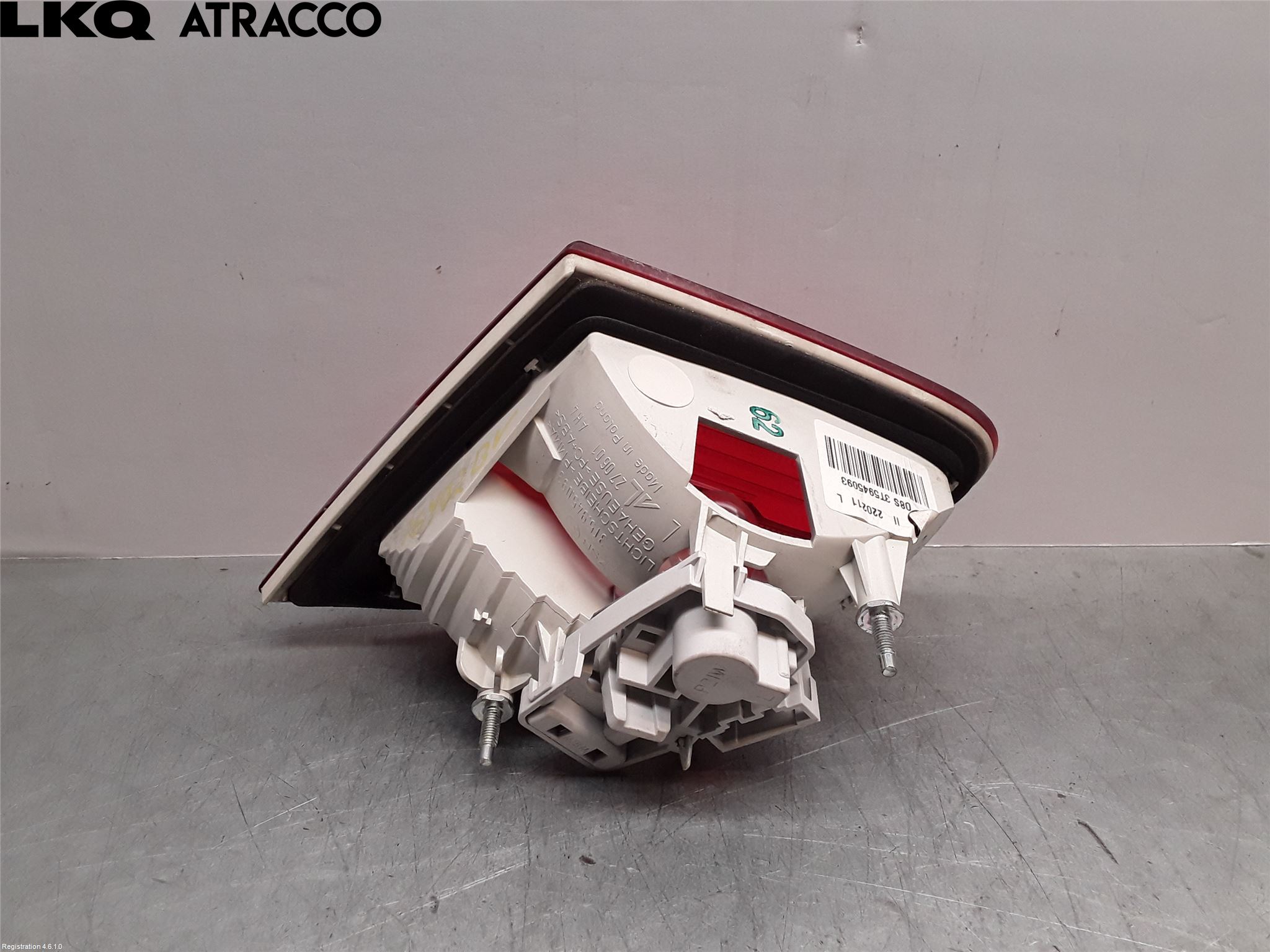 Skoda SUPERB 09-15 Baklykt Venstre  På Luke(Indre