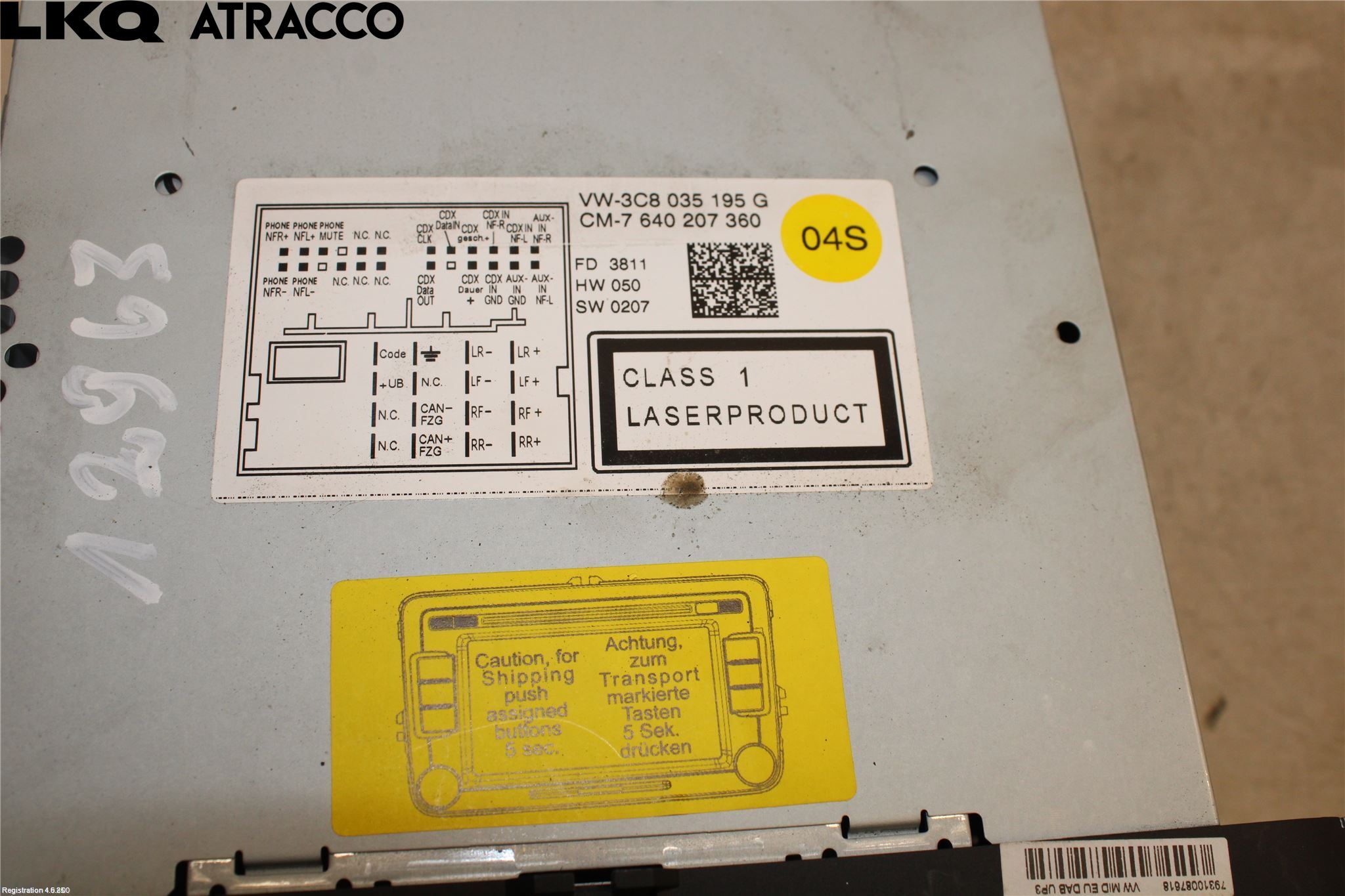 Volkswagen VW GOLF VI 09-13 Stereo Radio Med Cd