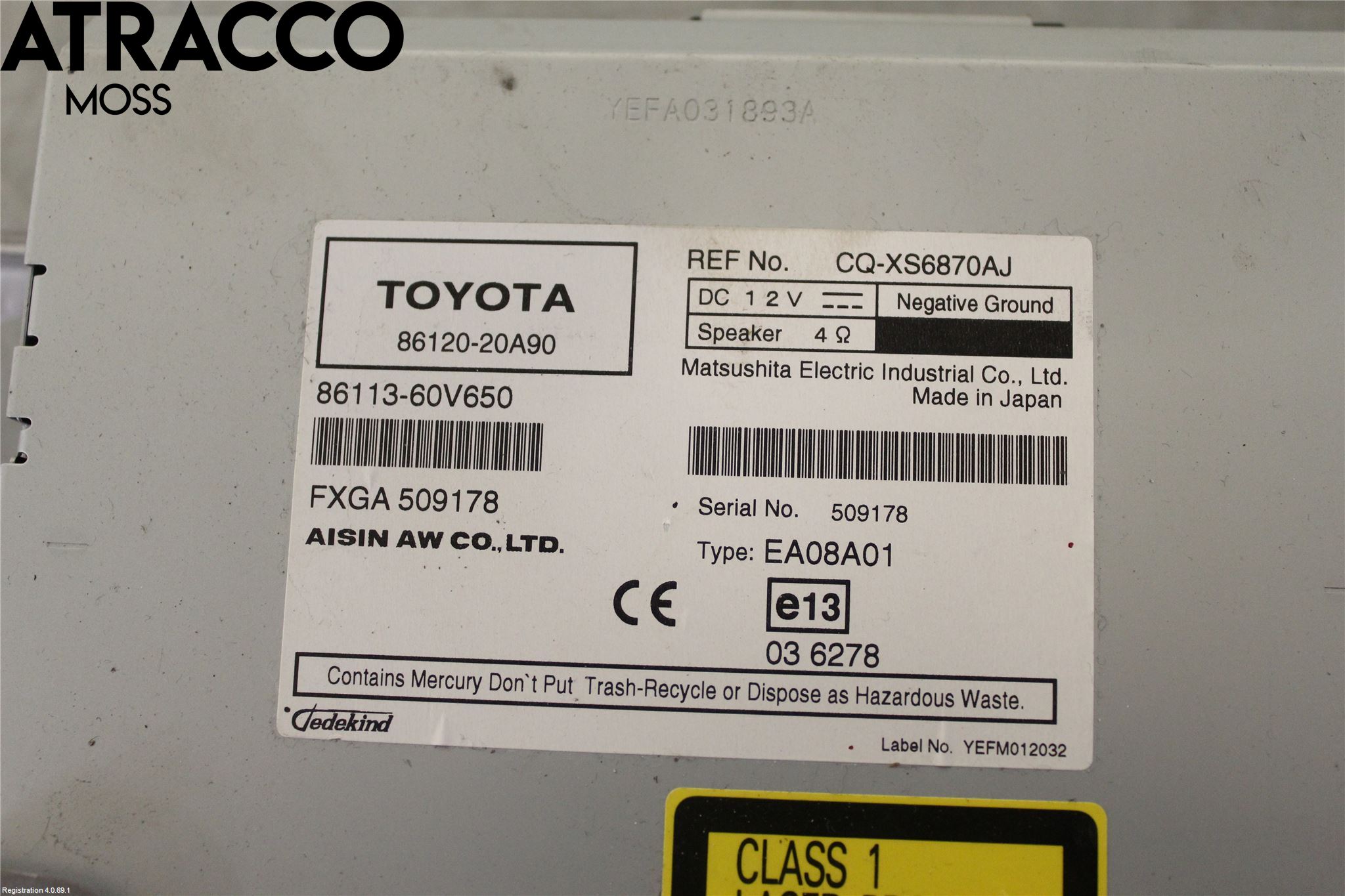 Toyota RAV 4 06-12 Stereo Radio Med Cd