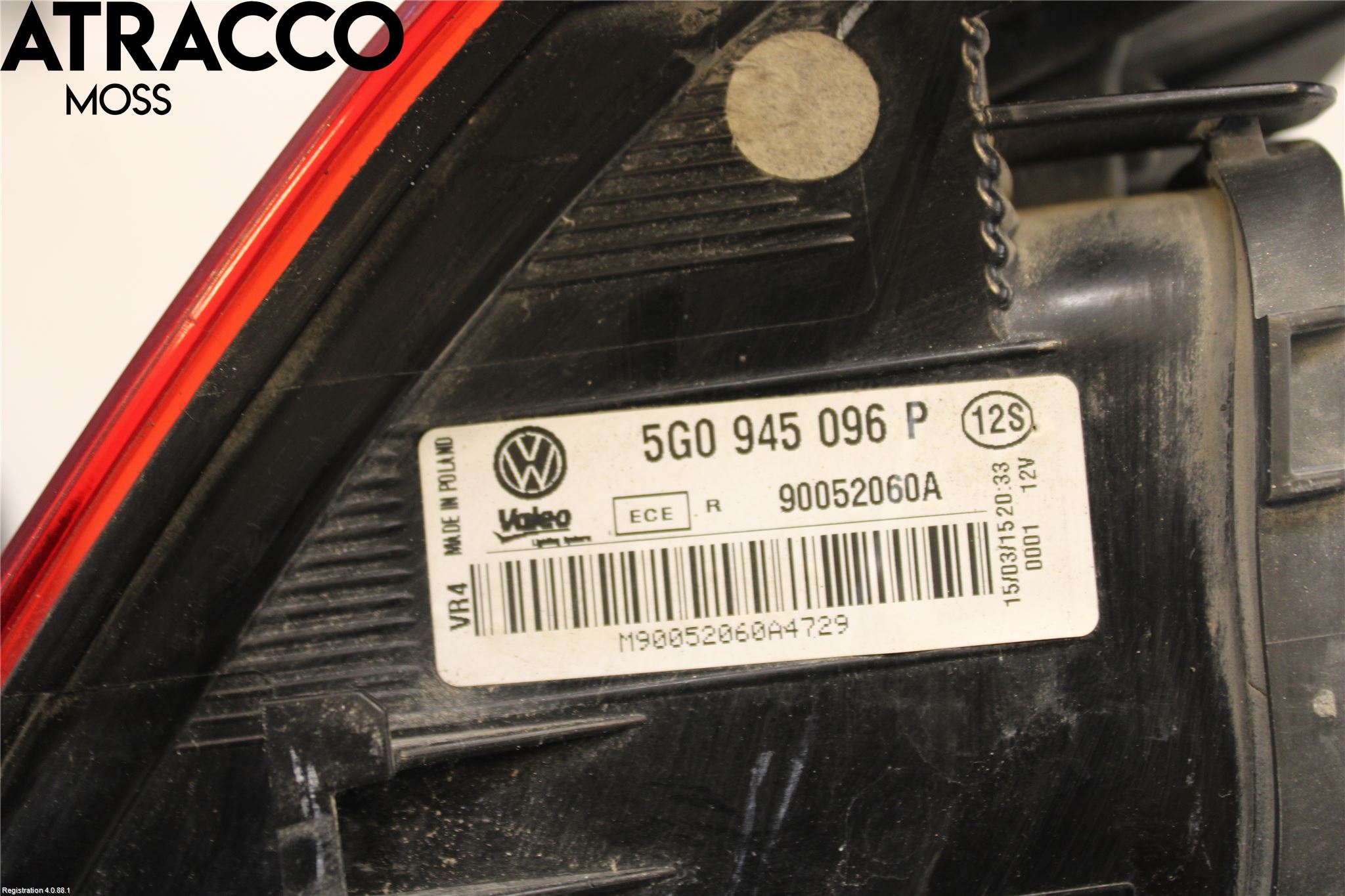 Volkswagen VW GOLF / E-GOLF VII 13-20 Baklykt Høyre