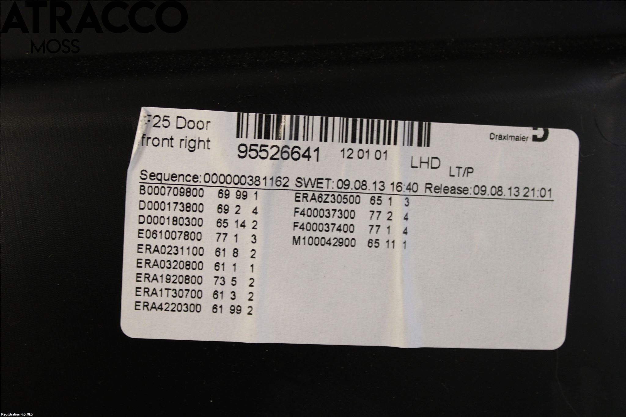 BMW X3 F25 10-17 Innr Dørtrekk Høyre