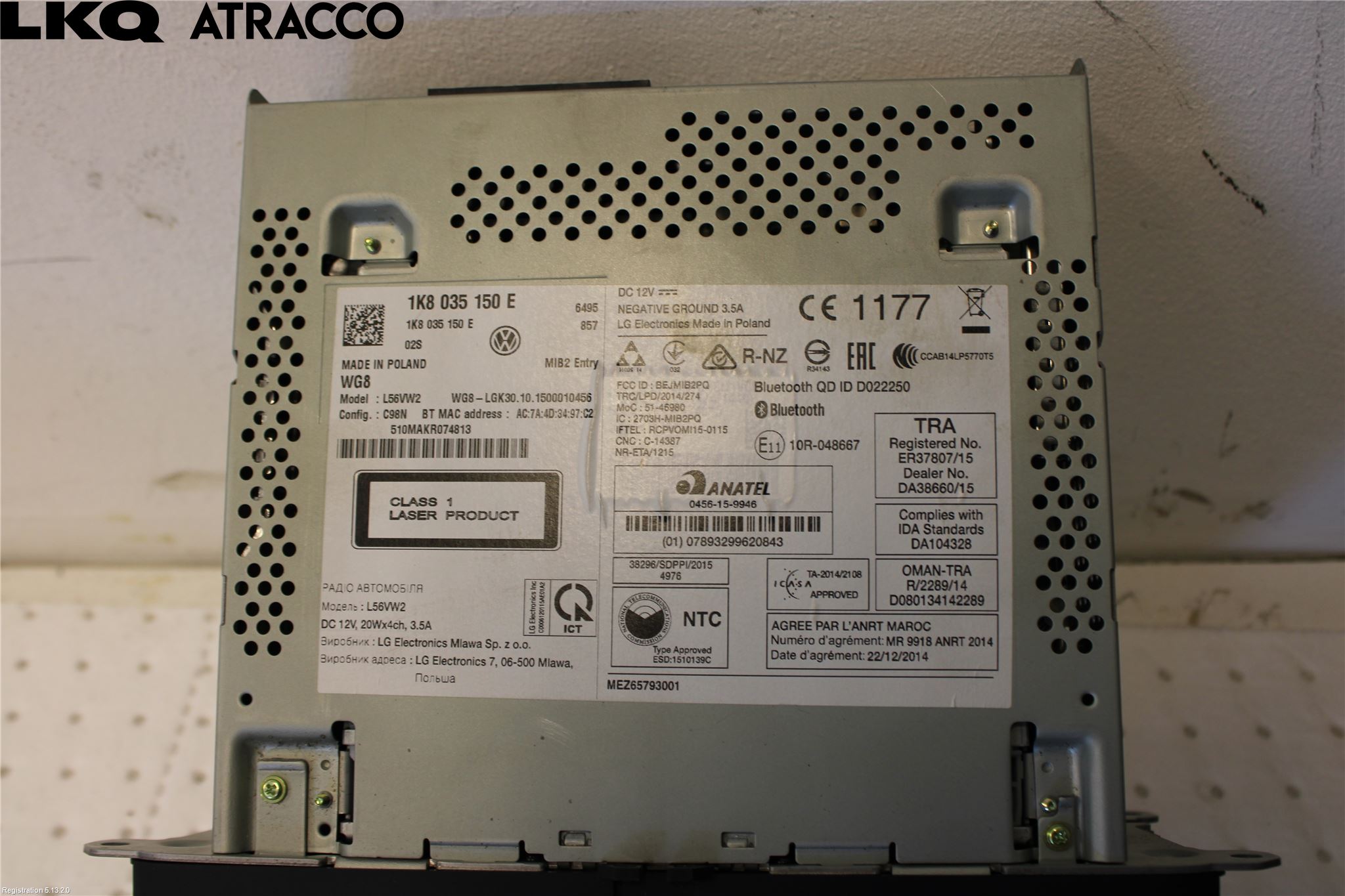 Volkswagen VW TRANSP/CARAVELLE (T6) 16-22 Stereo Radio