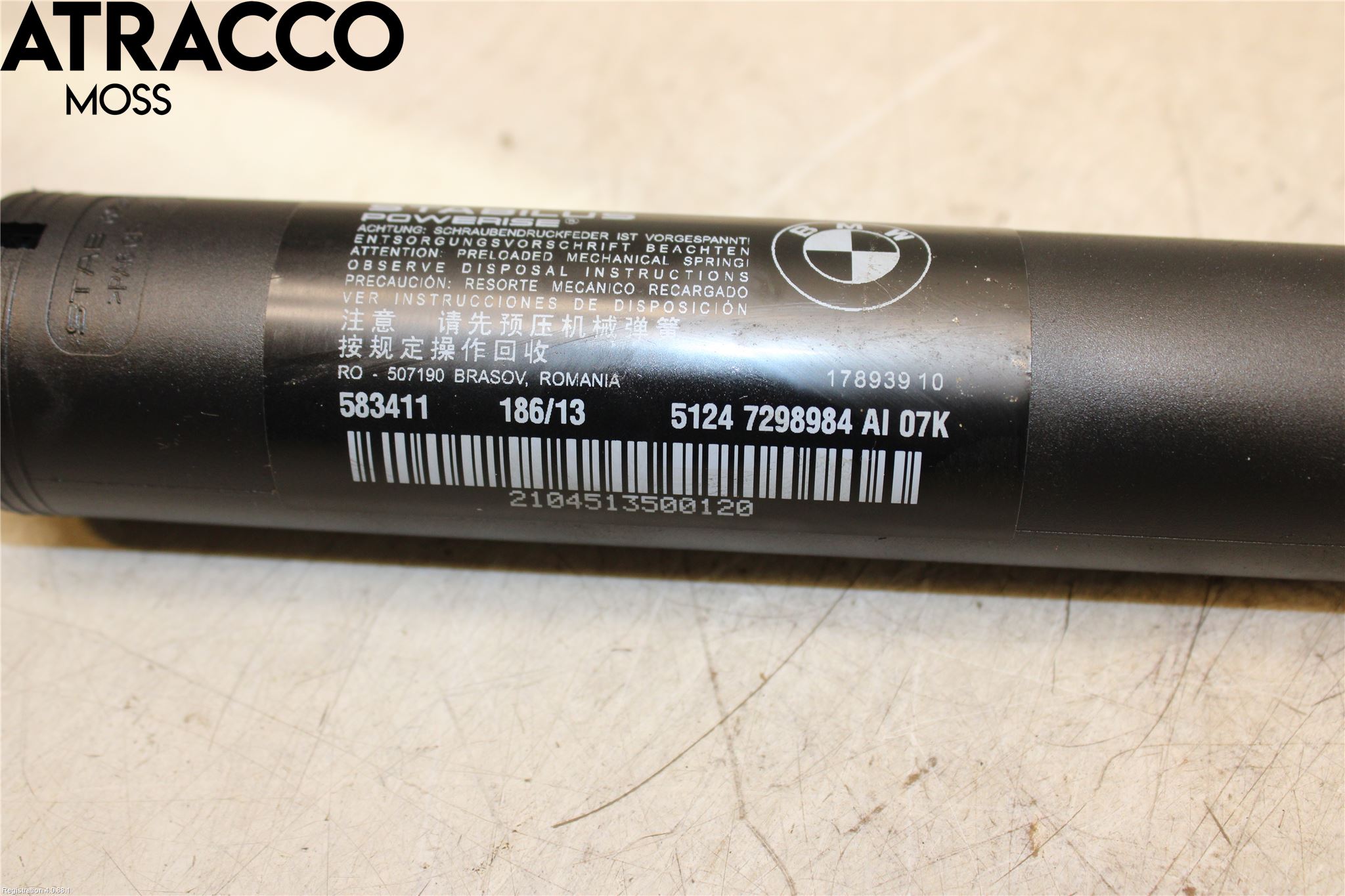 BMW 3 GT F34 13-19 Bakluke Demper-Gassfjær