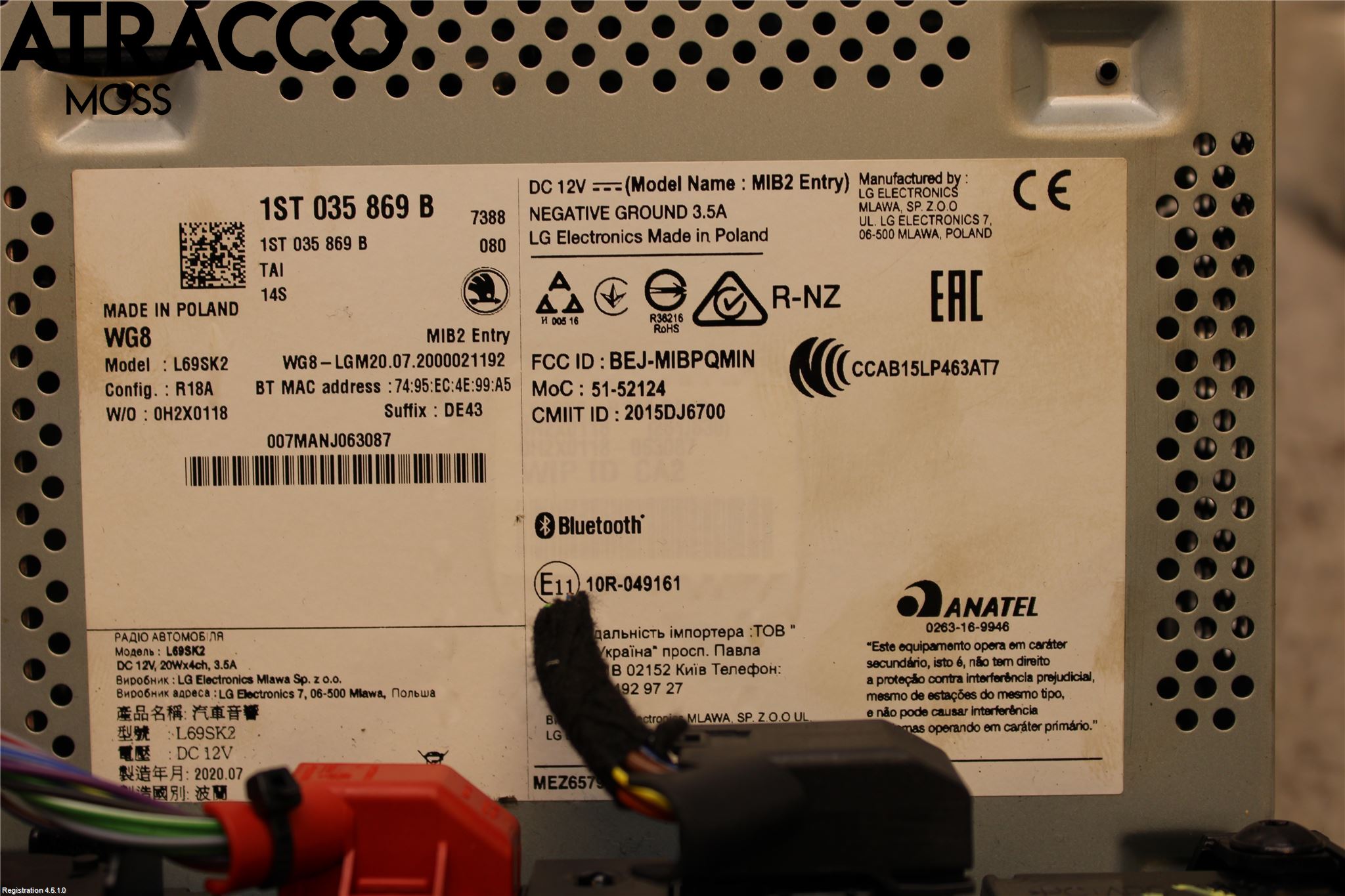 Skoda CITIGO / CITIGO E IV Stereo Radio