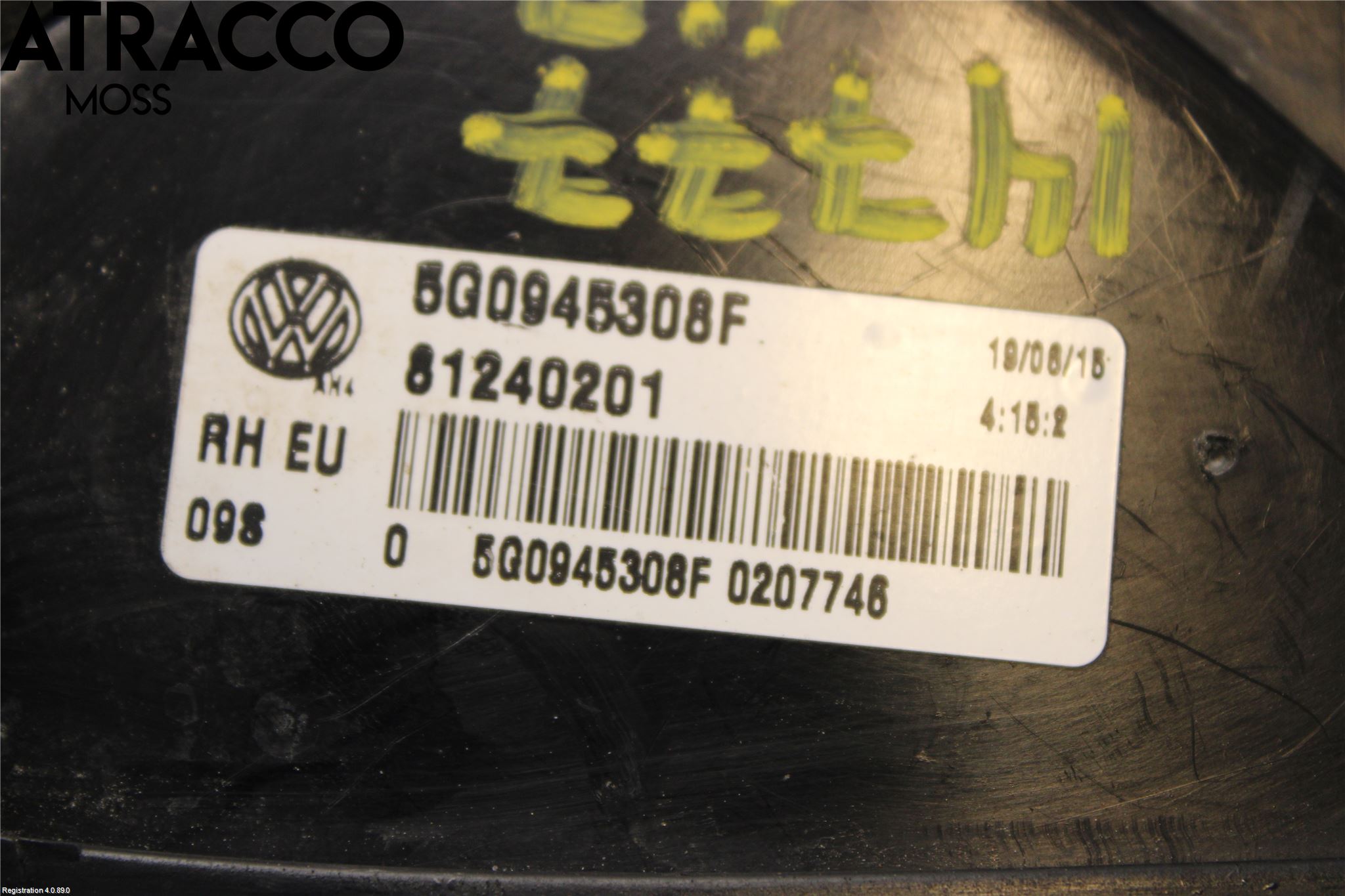 Volkswagen VW GOLF / E-GOLF VII 13-20 Baklykt Høyre  På Luke(Indre)