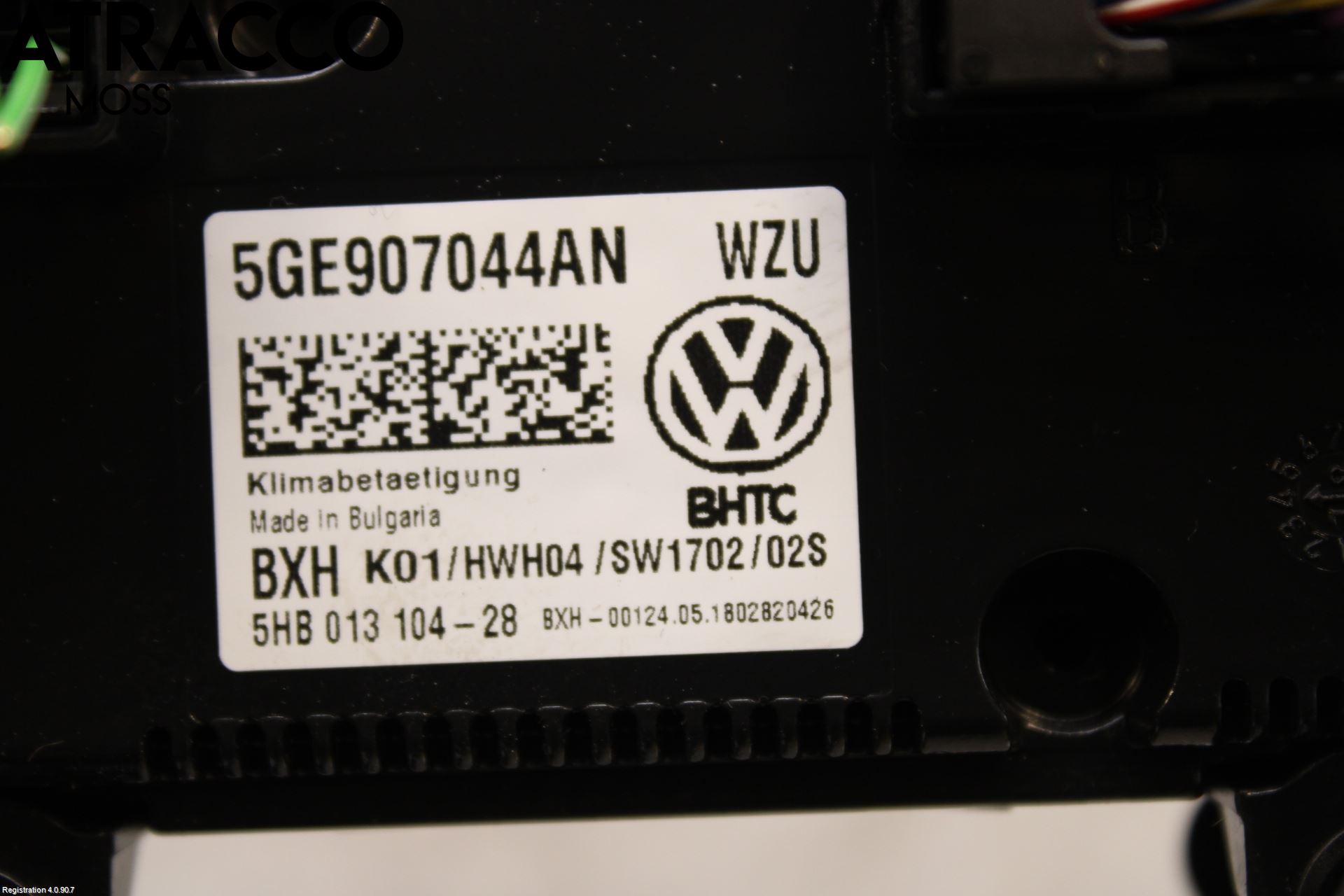 Volkswagen VW GOLF / E-GOLF VII 13-20 Varme Ac Betjening-Display