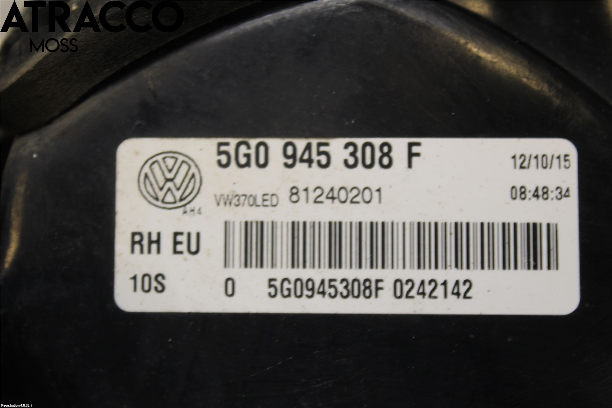 Volkswagen VW GOLF / E-GOLF VII 13-20 Baklykt Høyre  På Luke(Indre)