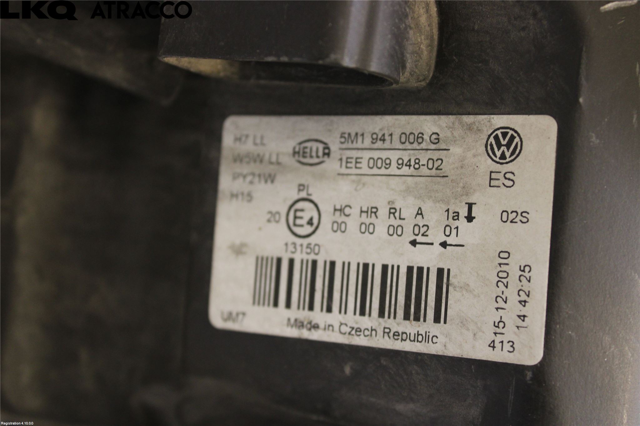 Volkswagen VW GOLF PLUS/CROSS GOLF 04-14 Frontlykt Høyre