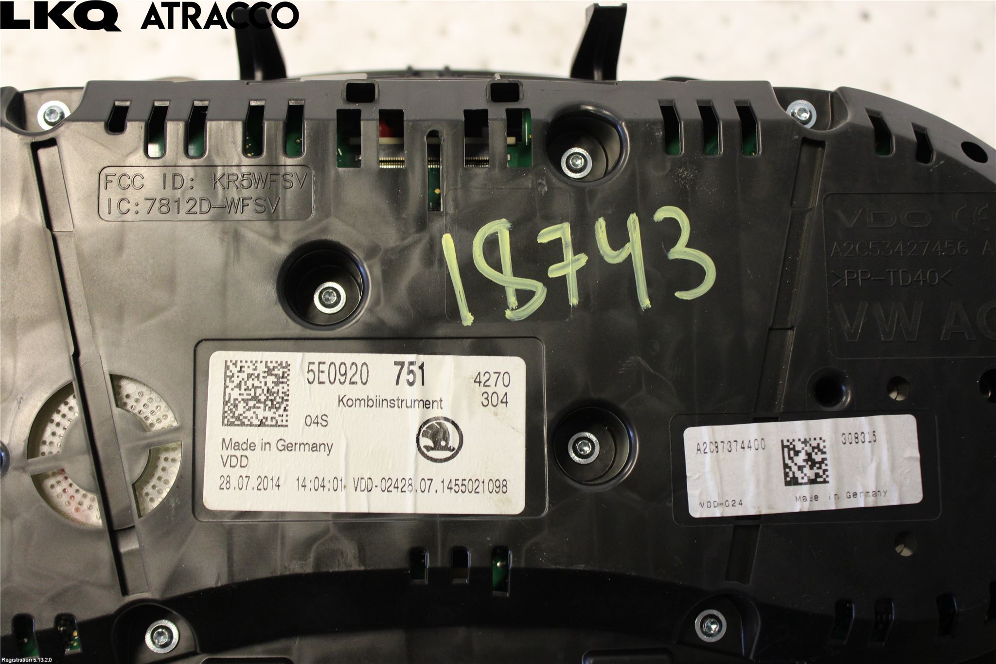 Skoda OCTAVIA (5E) 13-20 Instr Speedometer