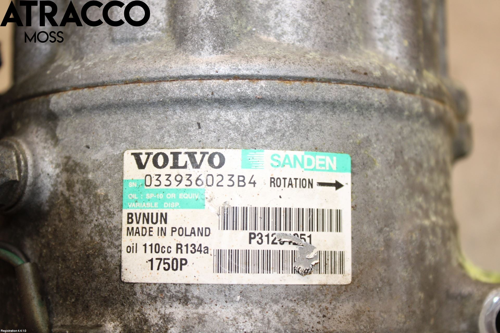 Volvo V40 12-19 Varme Ac Kompressor