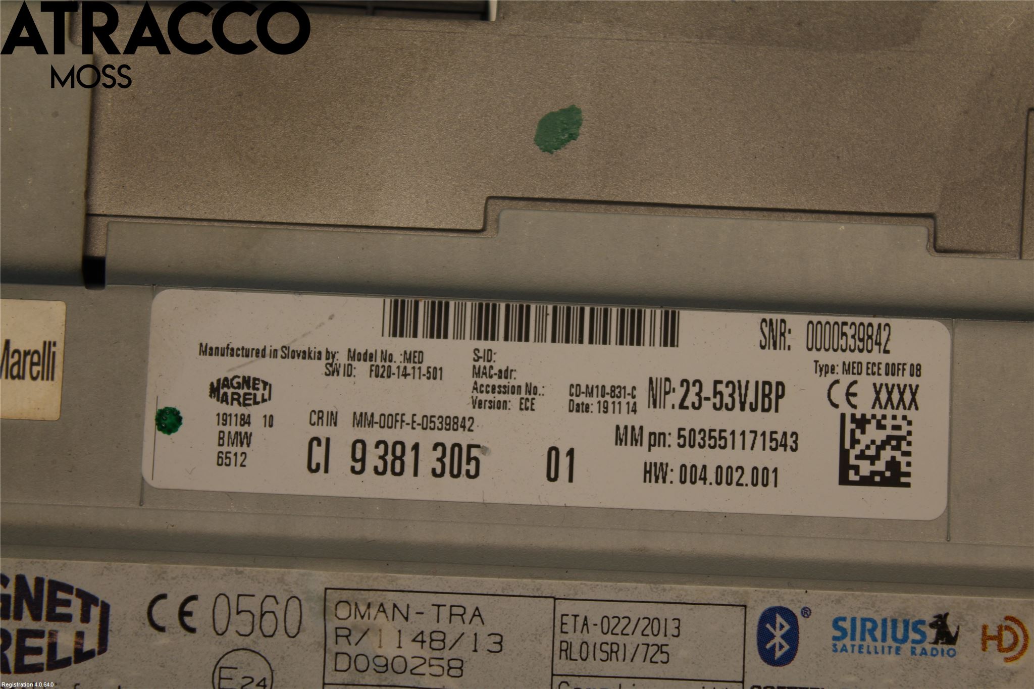 BMW 1 F20/F21 11-19 Stereo Radio Med Cd