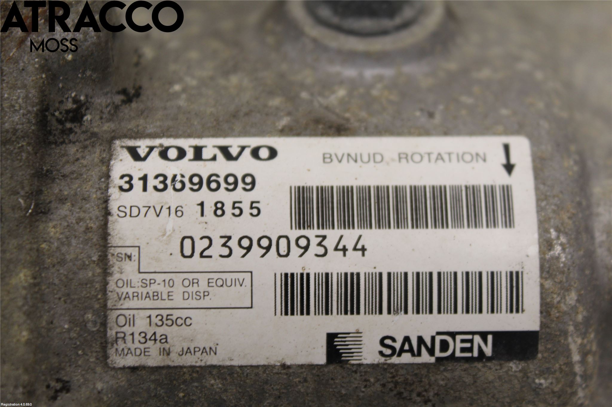 Volvo V60 14-18 Varme Ac Kompressor