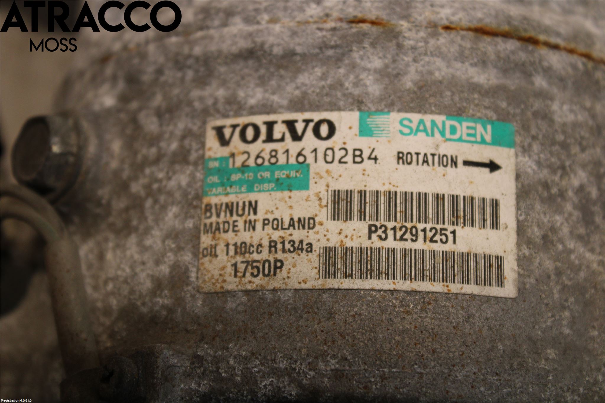 Volvo V40 12-19 Varme Ac Kompressor