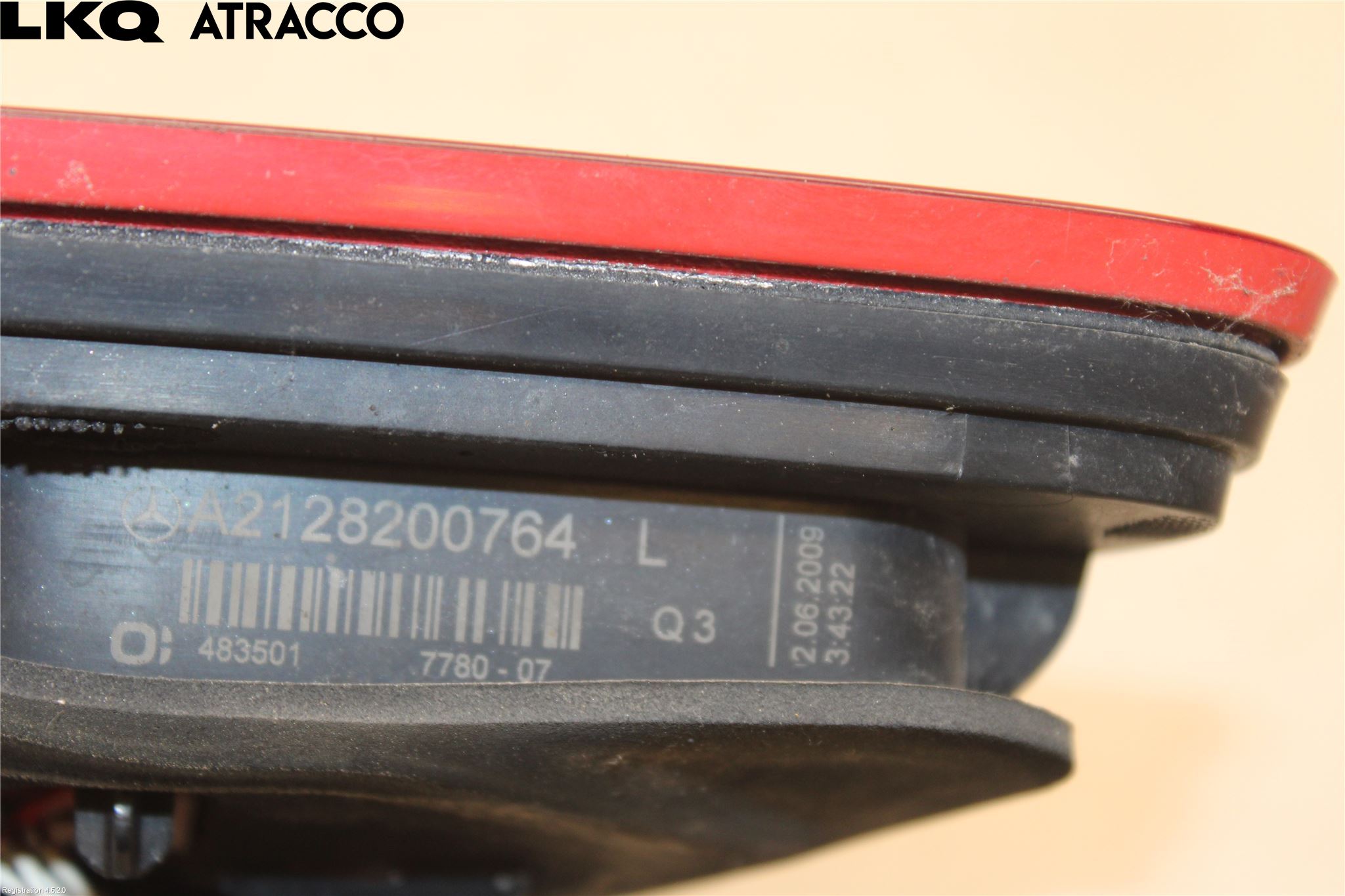 Mercedes-Benz MB E-KLASS (W212) 09-16 Baklykt Venstre  På Luke(Indre