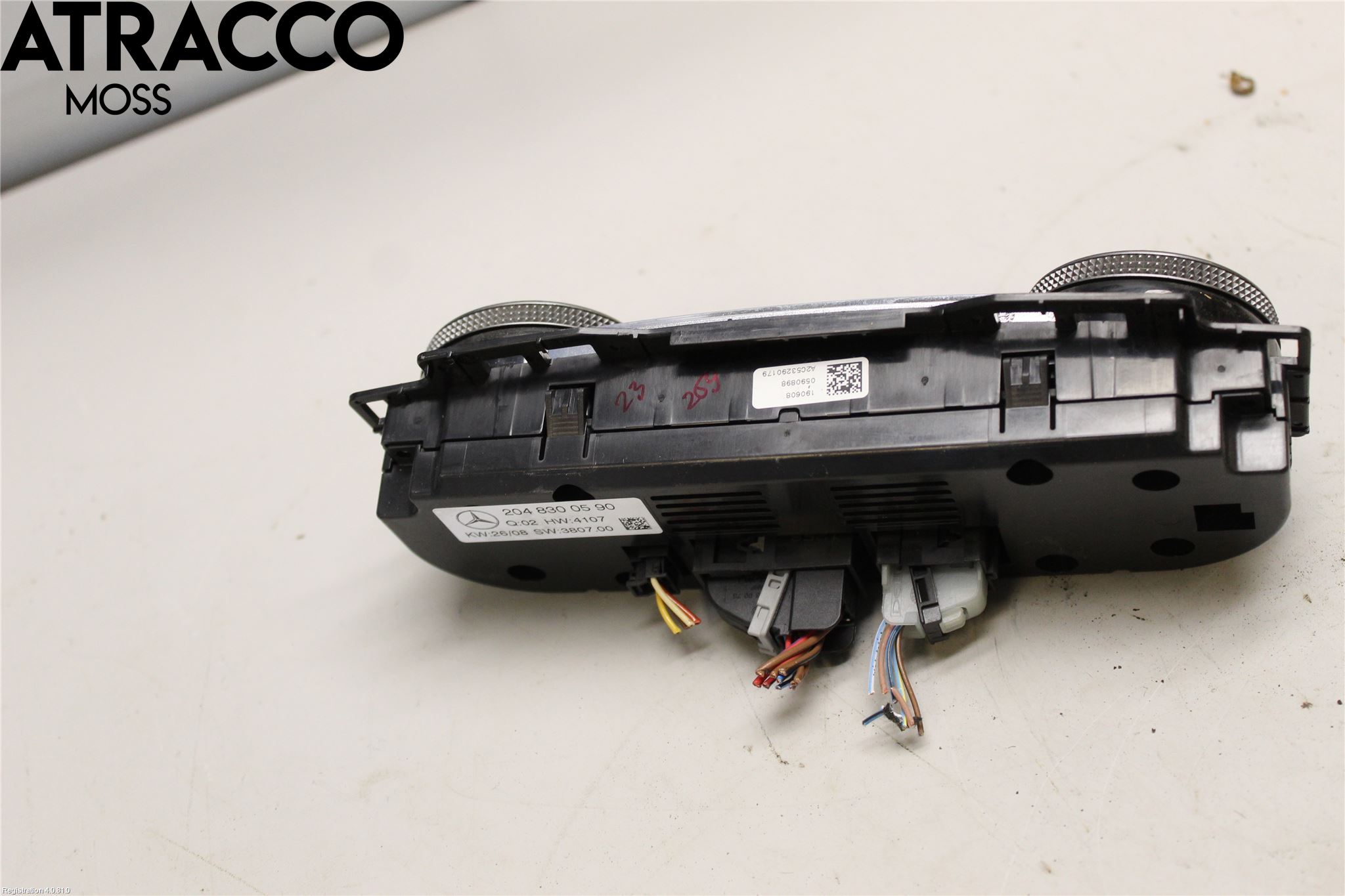 Mercedes-Benz MB C-KLASS (W204) 07-15 Varme Ac Betjening-Display