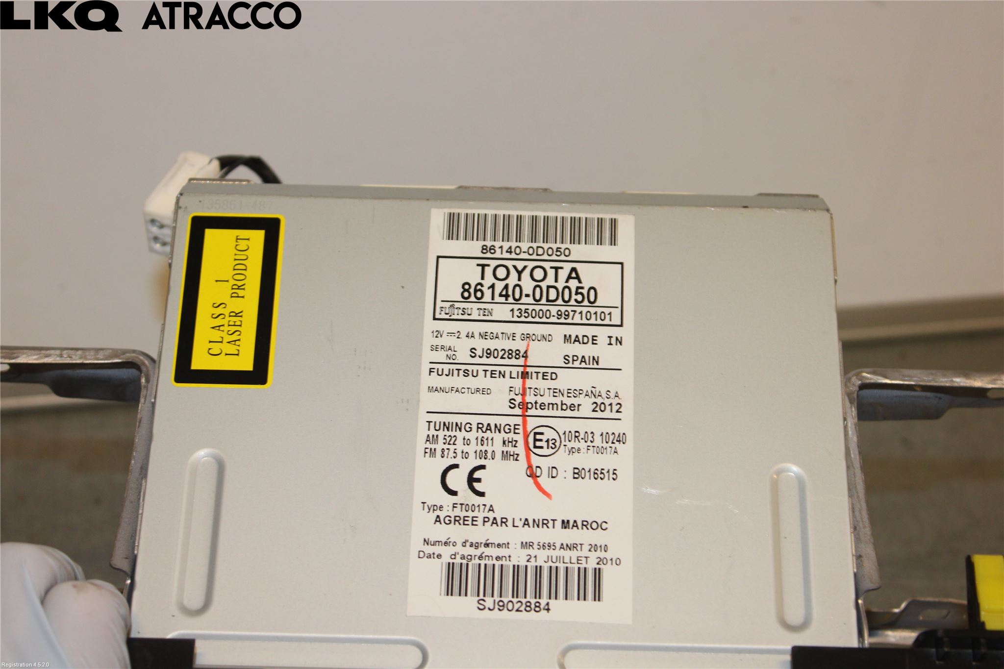 Toyota YARIS XP130 12-14 Stereo Radio