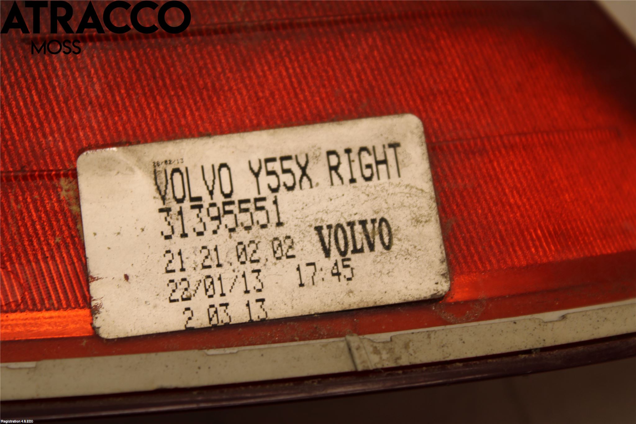 Volvo V40 12-19 Baklykt Ryggelys-Tåkelys