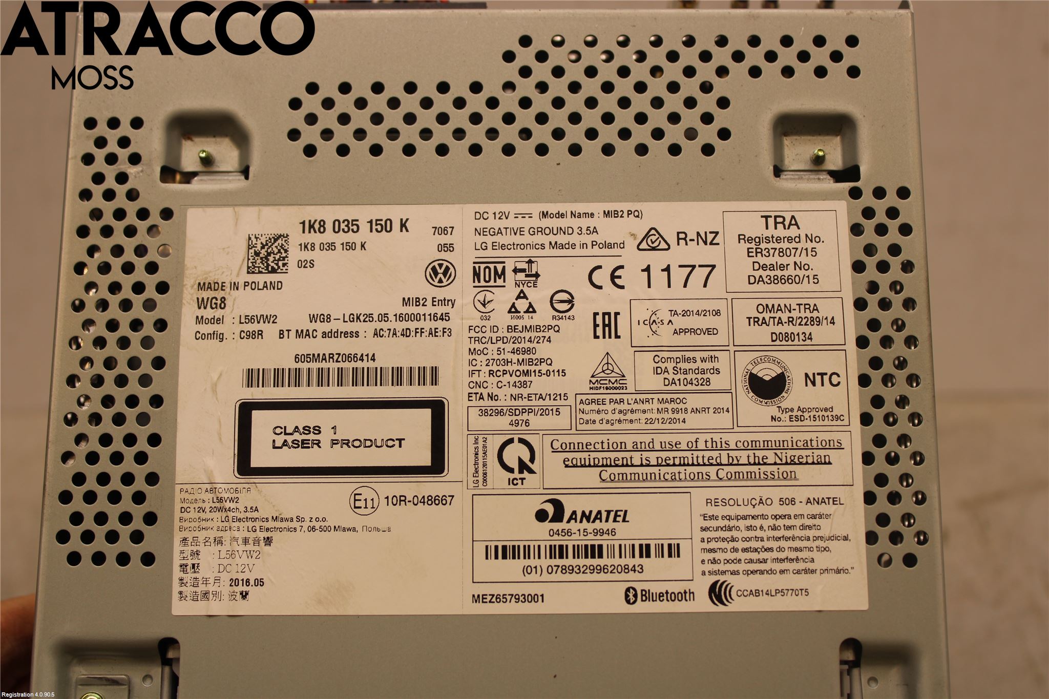 Volkswagen VW CADDY 16-20 Stereo Radio Med Cd