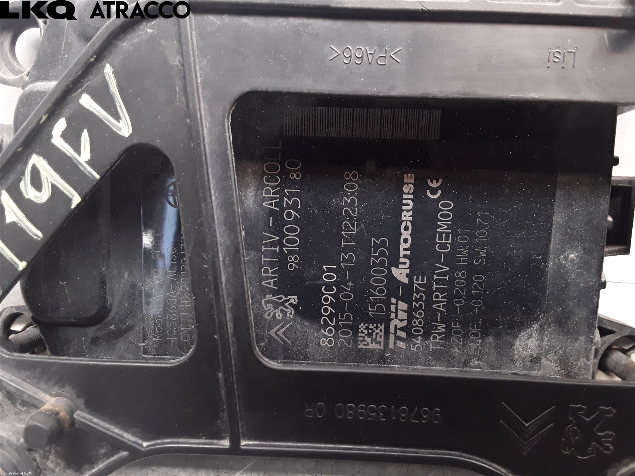 Peugeot 308 14-21 Sensor Kollisjonsbeskyttelse