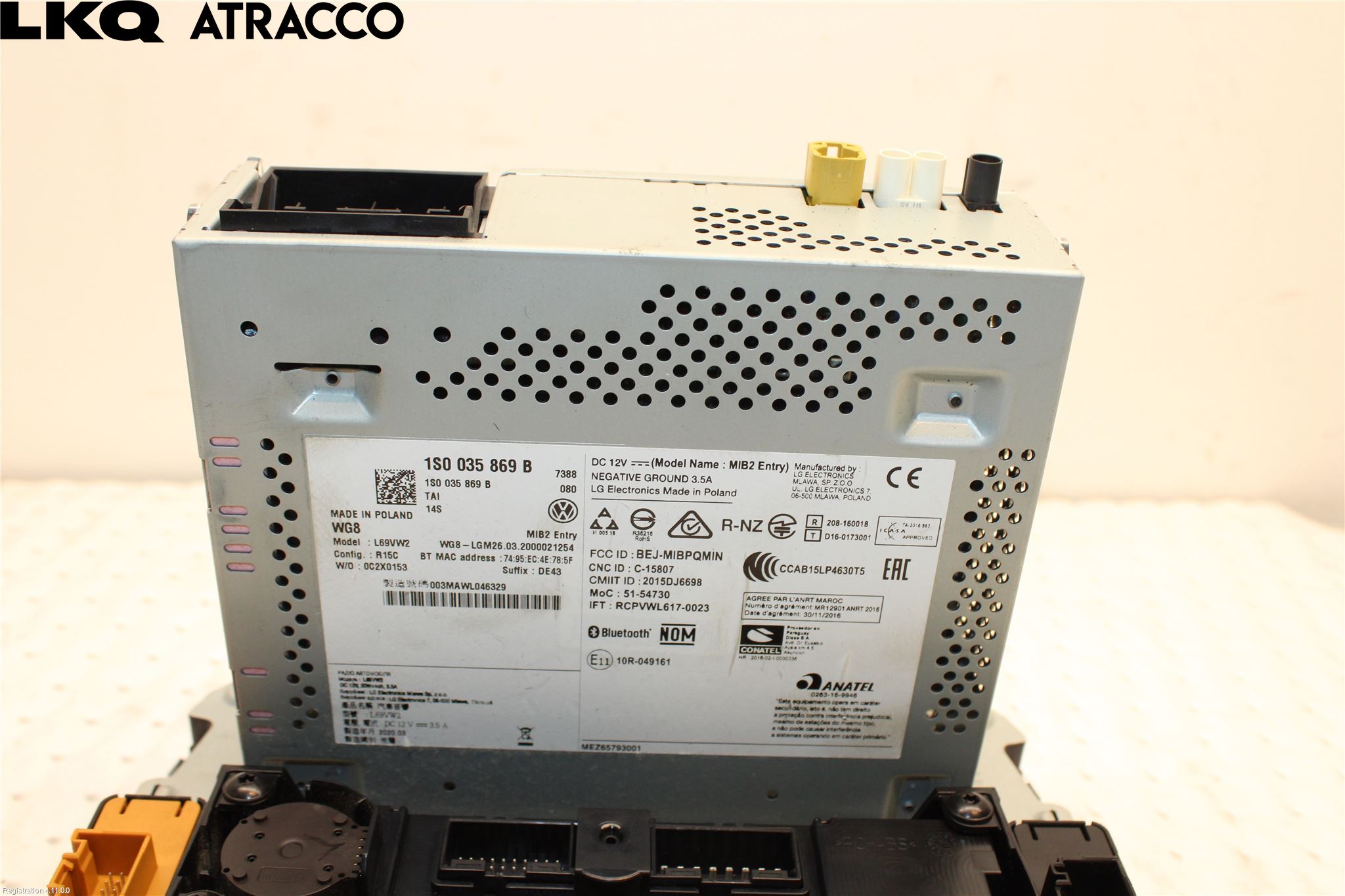 Volkswagen VW UP! / E-UP! Stereo Radio