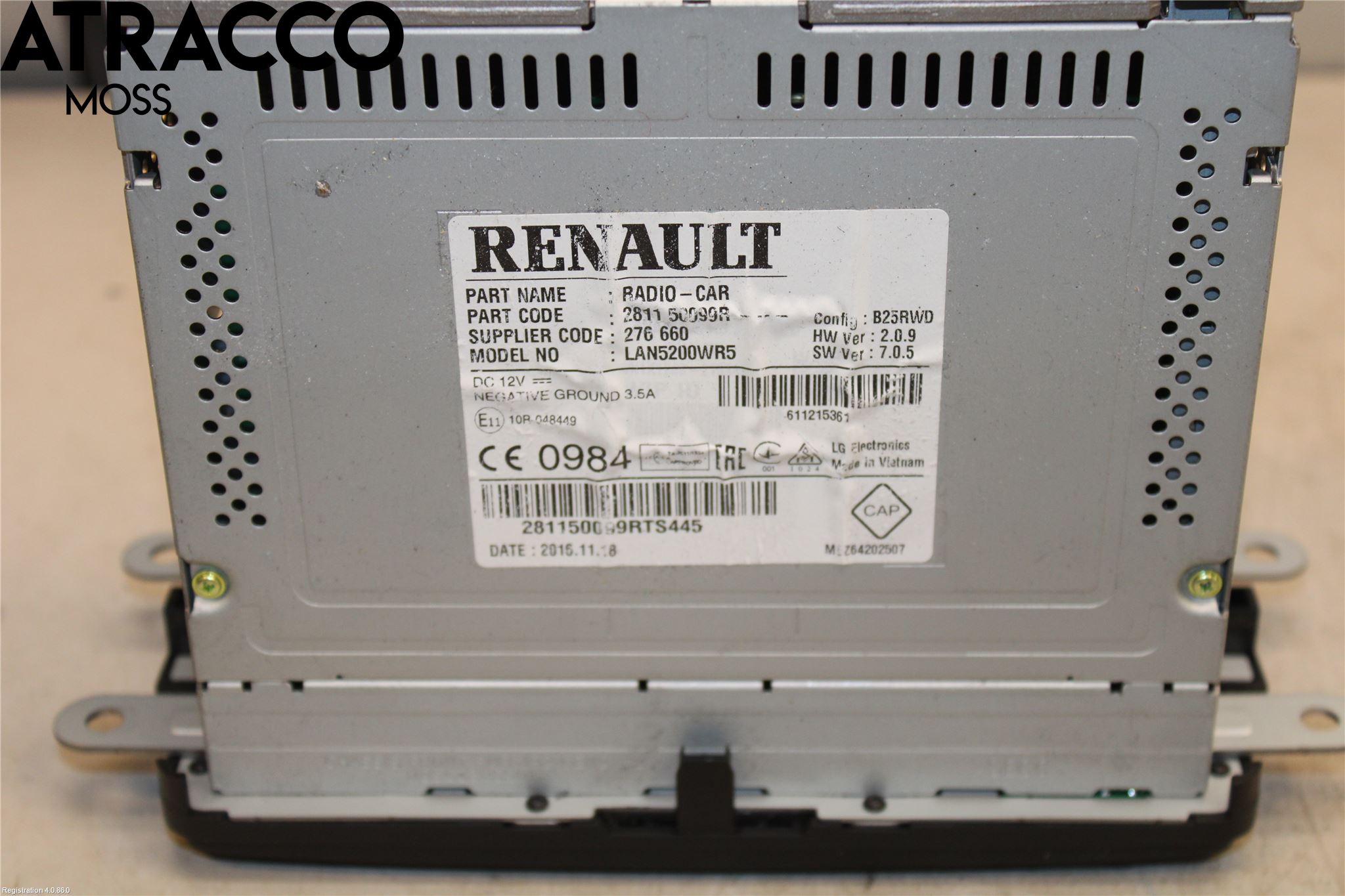 Renault TRAFIC/E-TECH 15- Stereo Radio