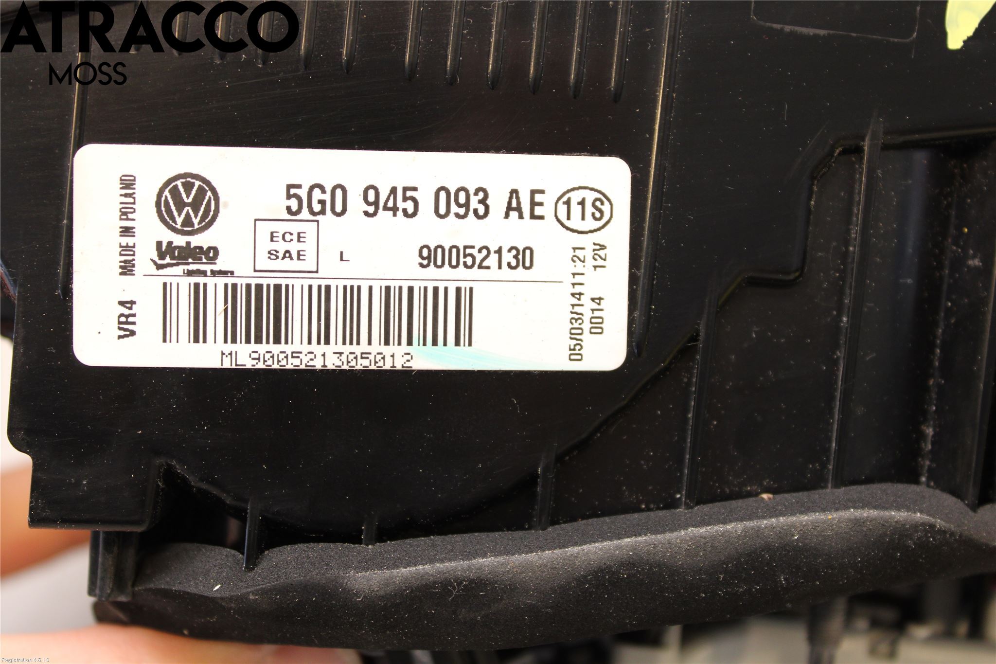 Volkswagen VW GOLF / E-GOLF VII 13-20 Baklykt Venstre  På Luke(Indre