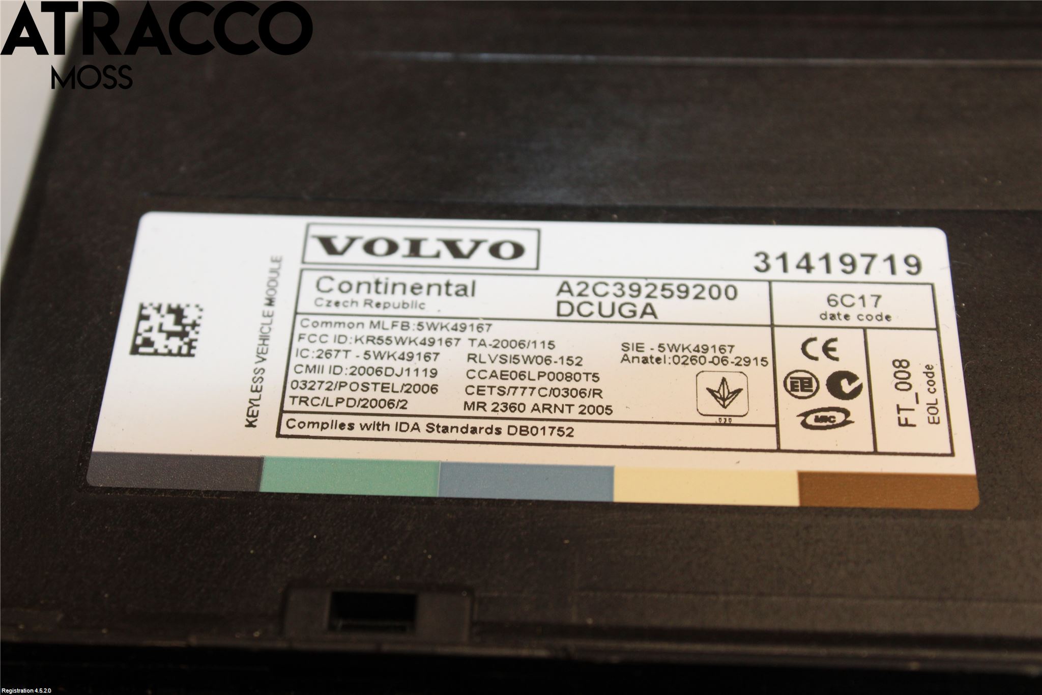 Volvo V70 14-16 Styrenhet Nyckellös System