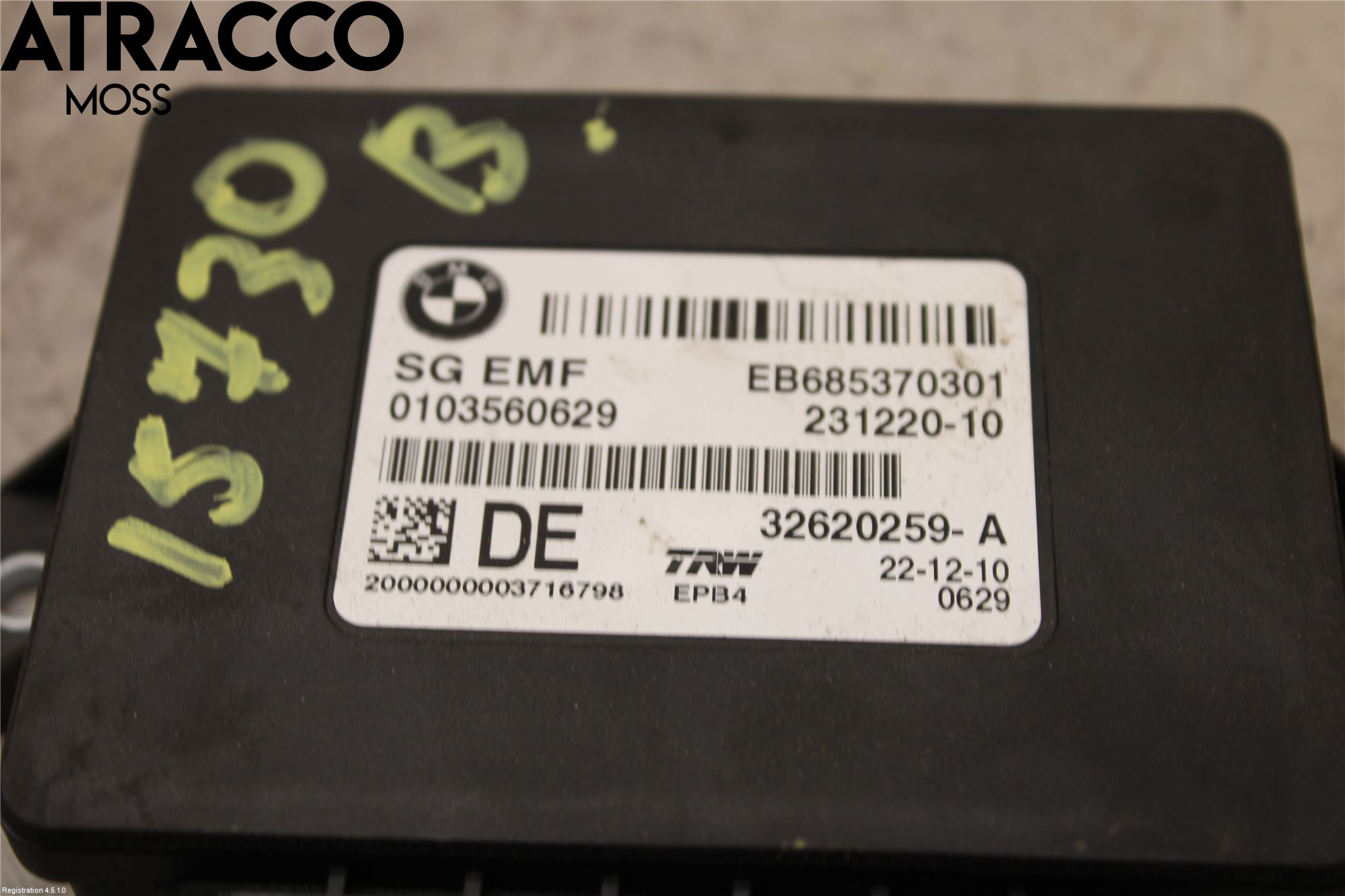 BMW 5 F10/F11/F18 09-17 Styreenhet Parkbrems