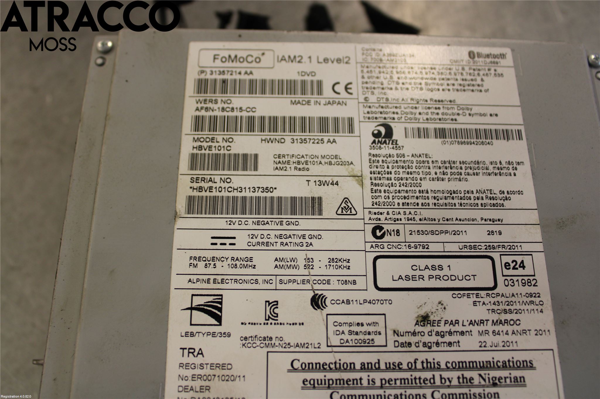 Volvo V40 CROSS COUNTRY 13-19 Stereo Radio Med Cd