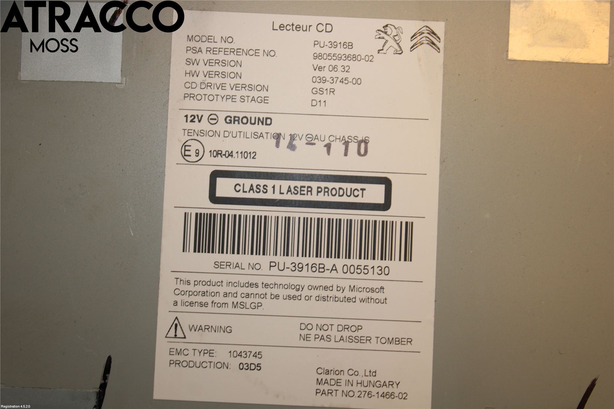 Peugeot 308 14-21 Stereo Cd Veksler