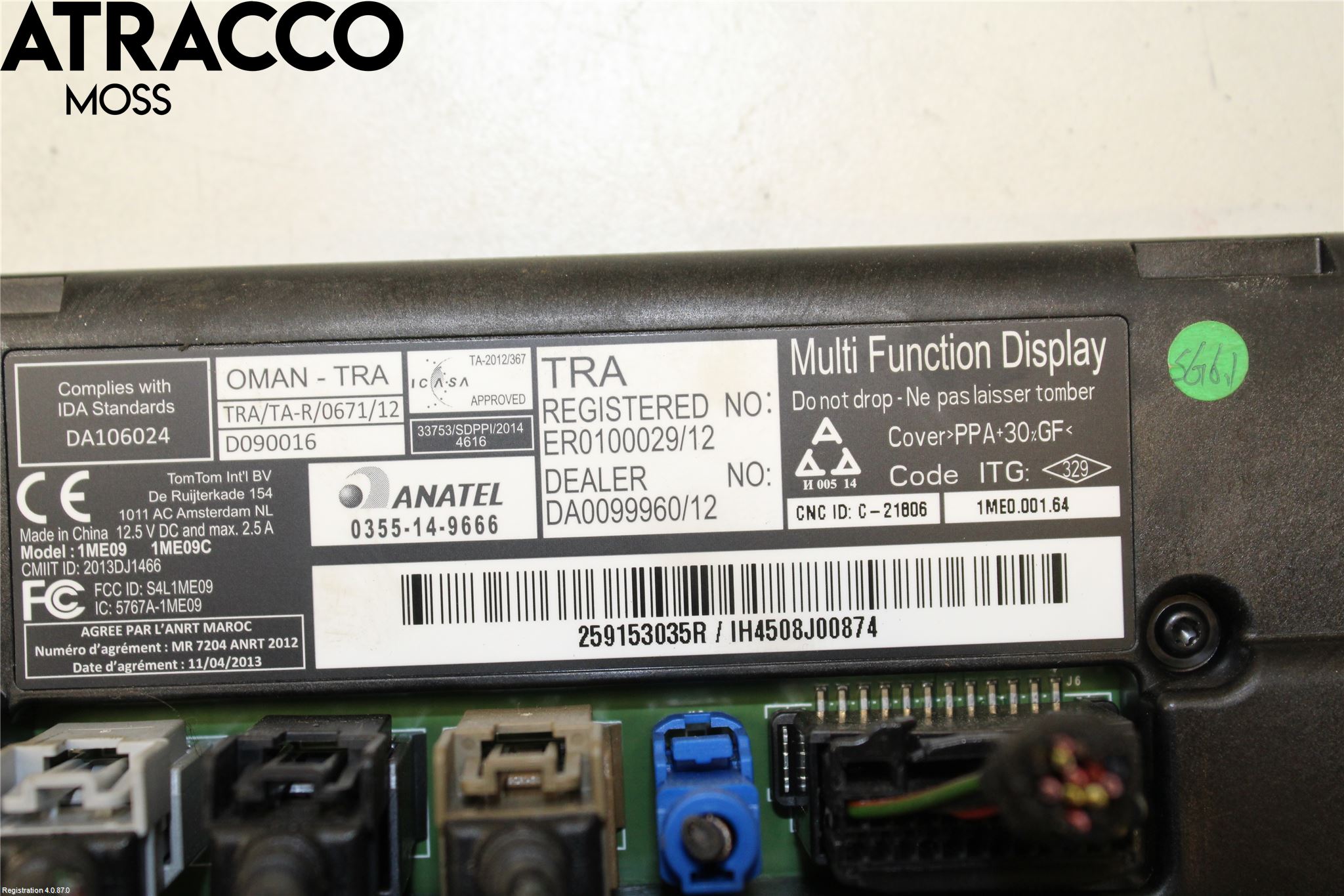 Renault KANGOO II 15-21 Multifunktionsdisplay