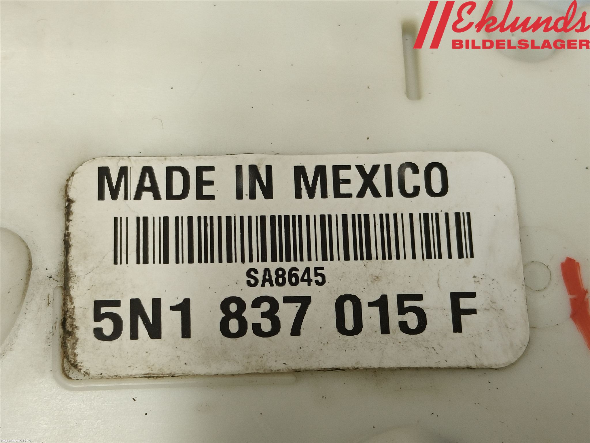 Volkswagen VW AMAROK 2H 10-22 Dørlås - Låsekasse