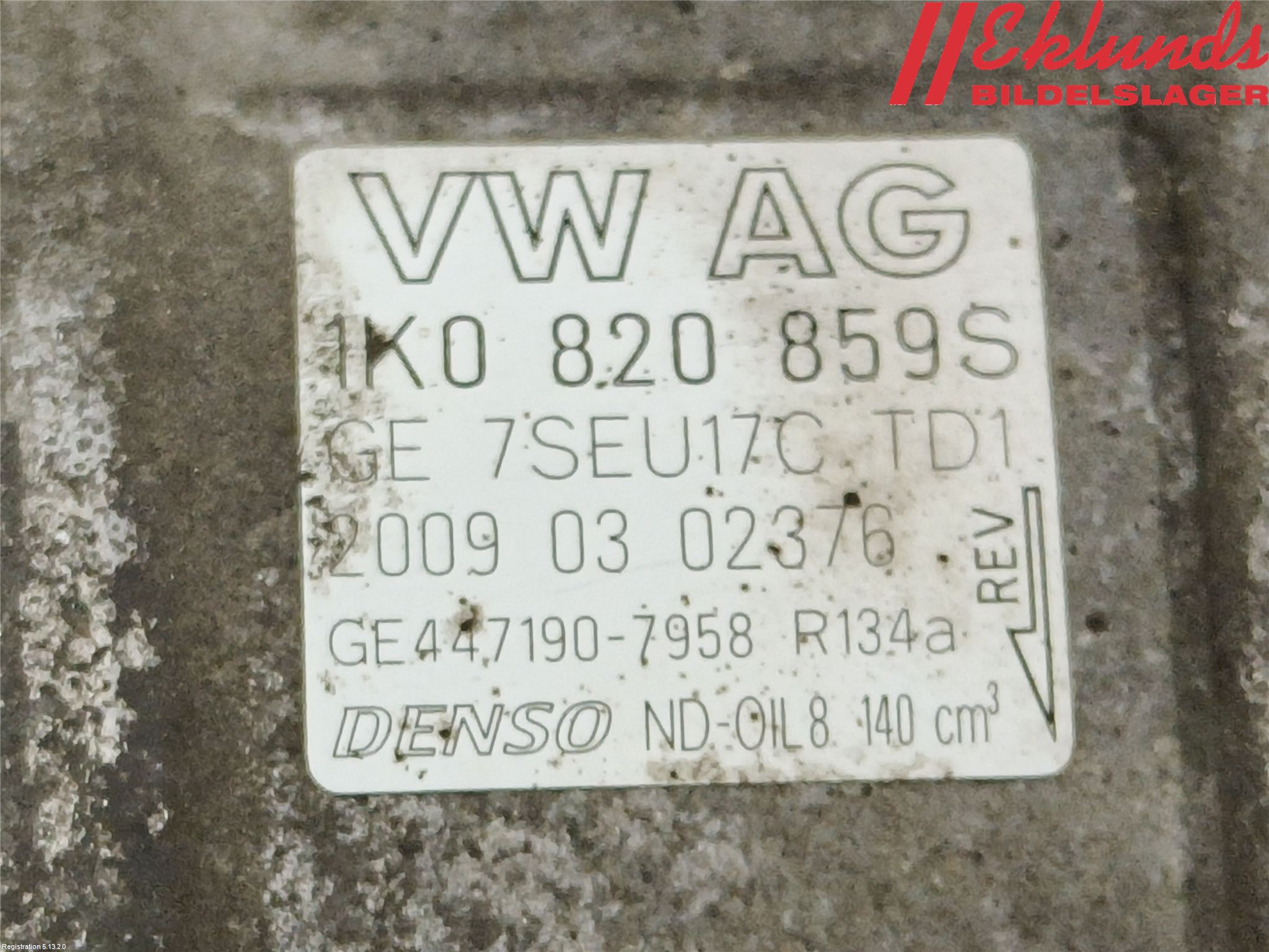 Skoda SUPERB 09-15 Varme Ac Kompressor