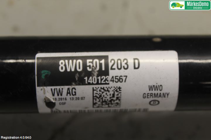 Audi A4/S4 B9 16-19 Drivaksel Bak Kompl Venstre