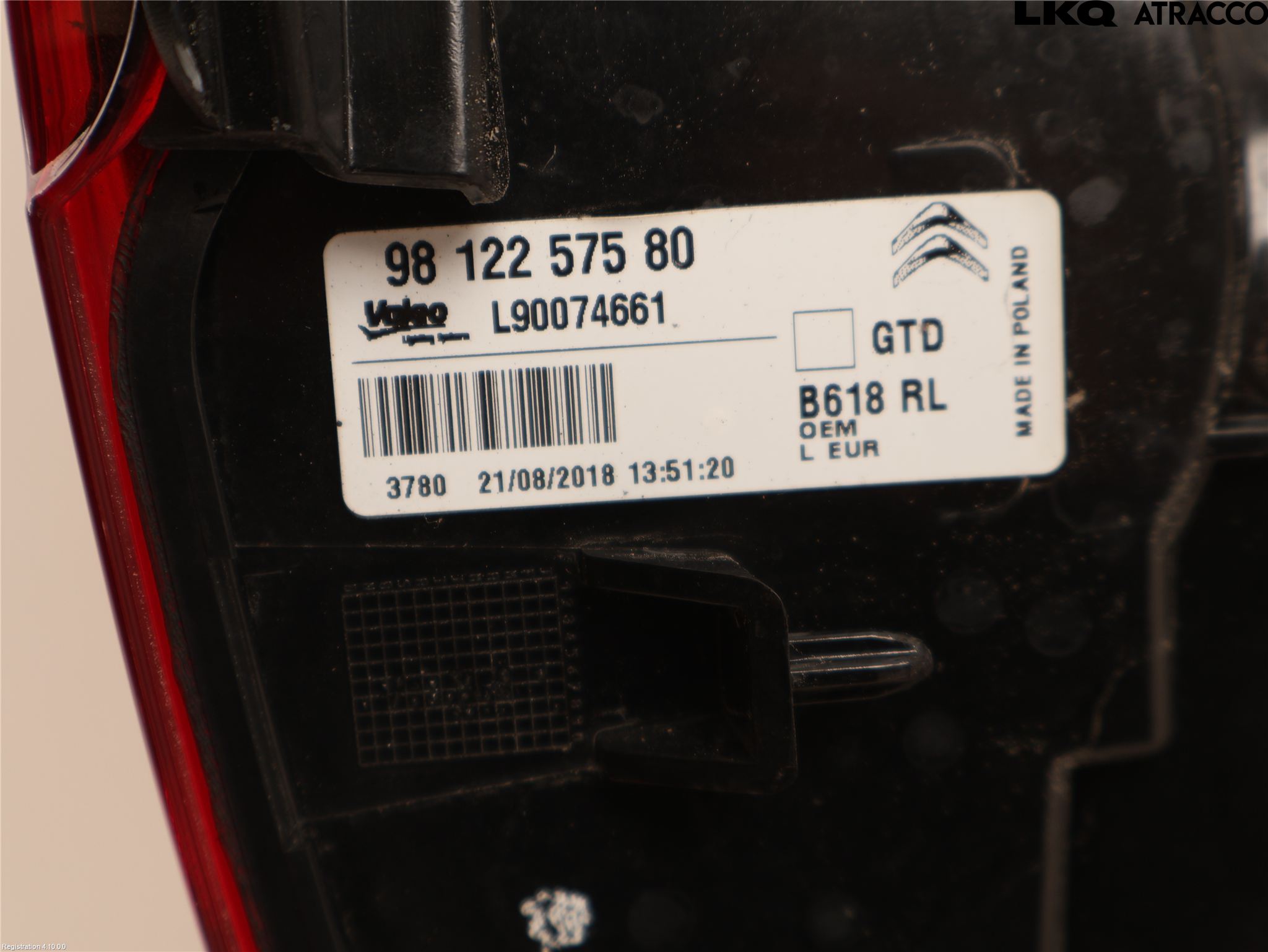 Citroen COTROEN C3 17-24 Baklykt Venstre