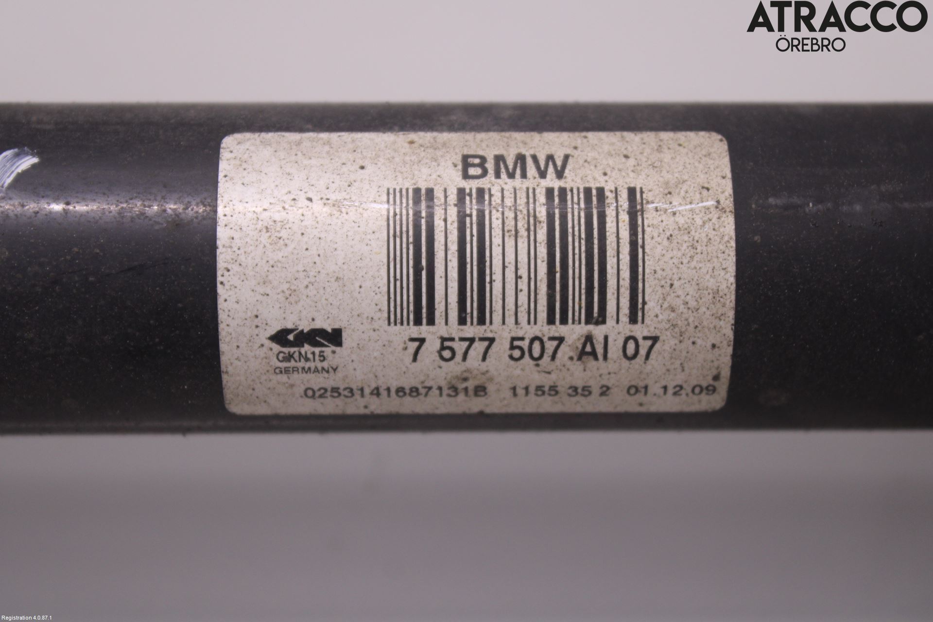 BMW 5 GT F07 09-17 Drivaksel Bak Kompl Venstre