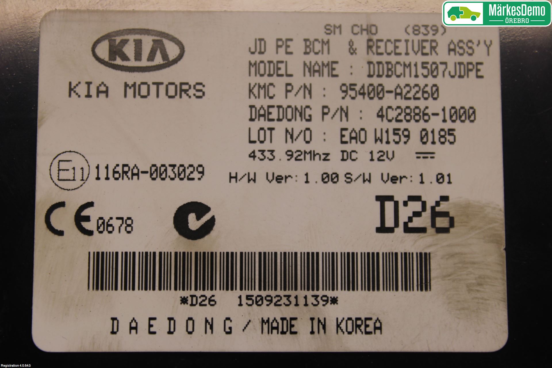 Kia CEED 12-18 Styreenhet Øvrig