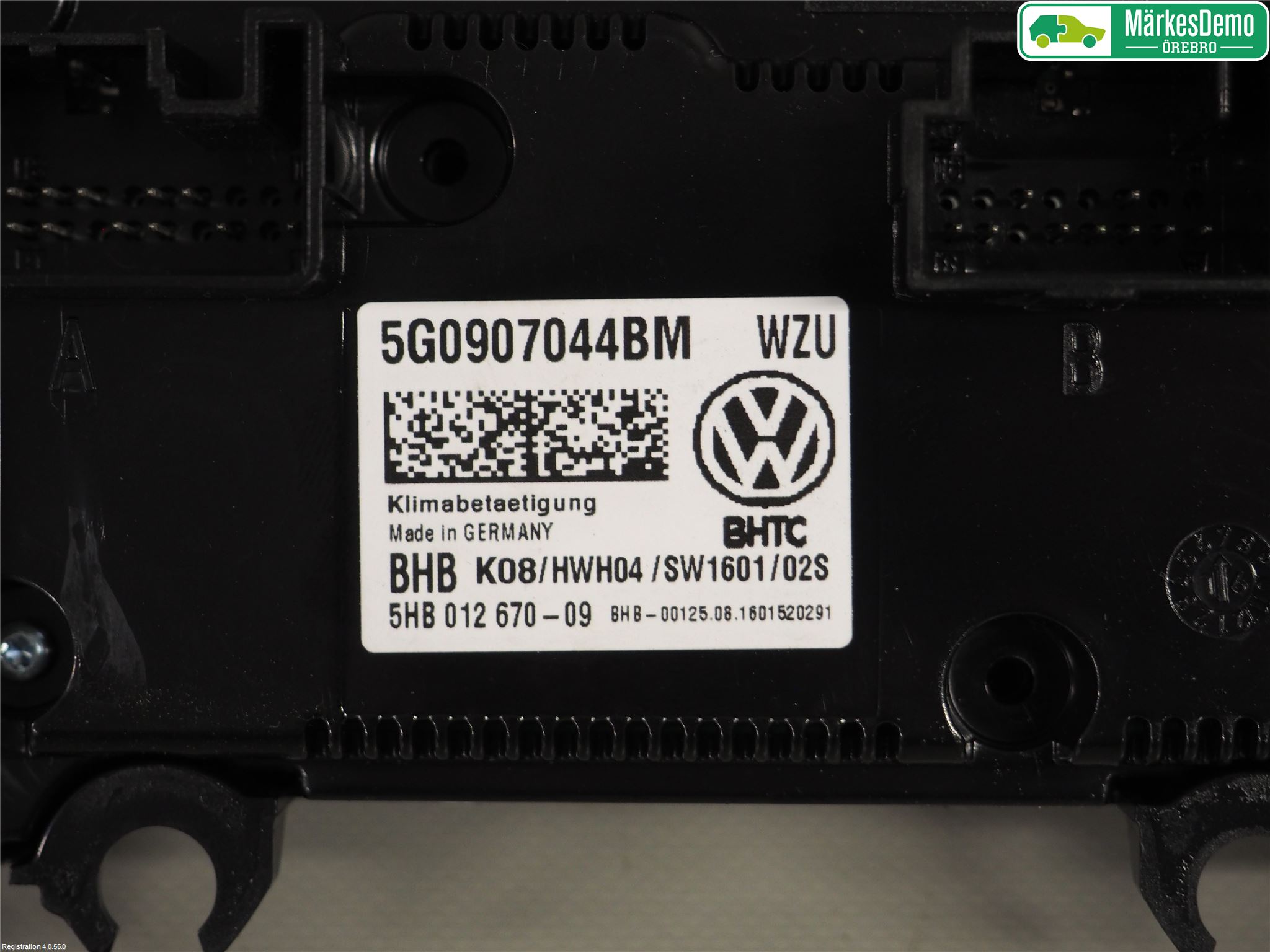 Volkswagen VW GOLF / E-GOLF VII 13-20 Varme Ac Betjening-Display