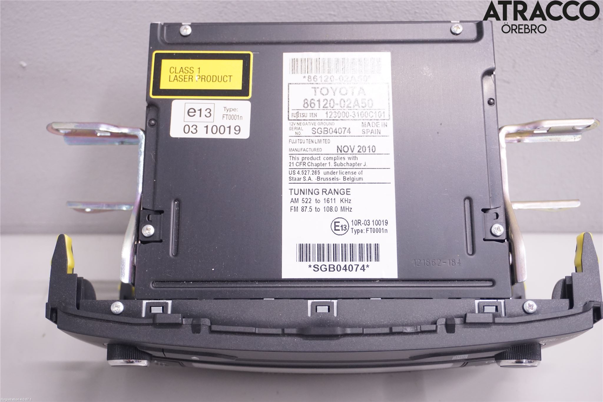 Toyota AURIS 10-12 Stereo Radio Med Cd