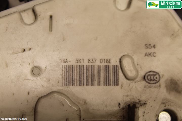 Volkswagen VW POLO 10-17 Dørlås - Låsekasse