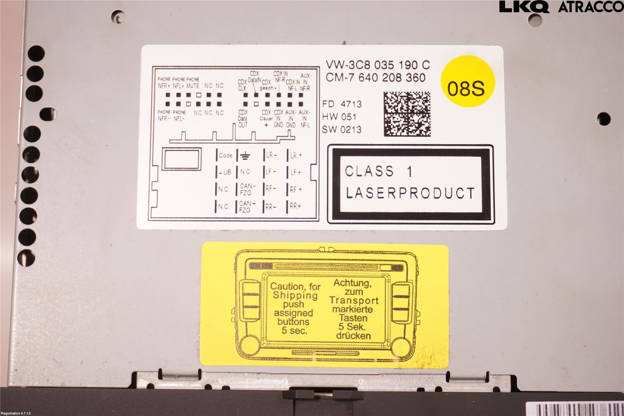 Volkswagen VW PASSAT 11-14 Stereo Radio Med Cd